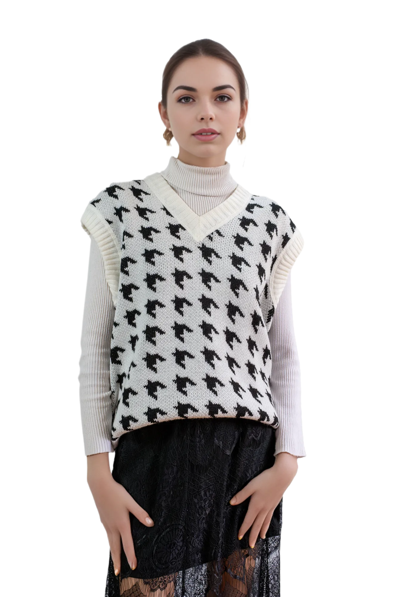 Chaleco Gallineto Blanco Negro