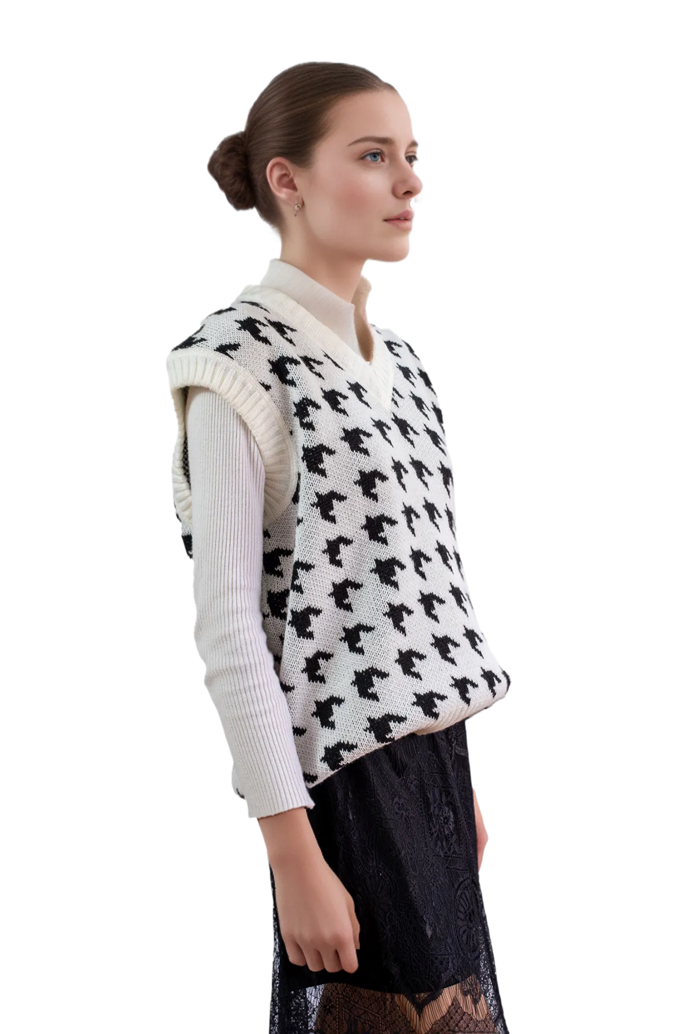 Chaleco Gallineto Blanco Negro