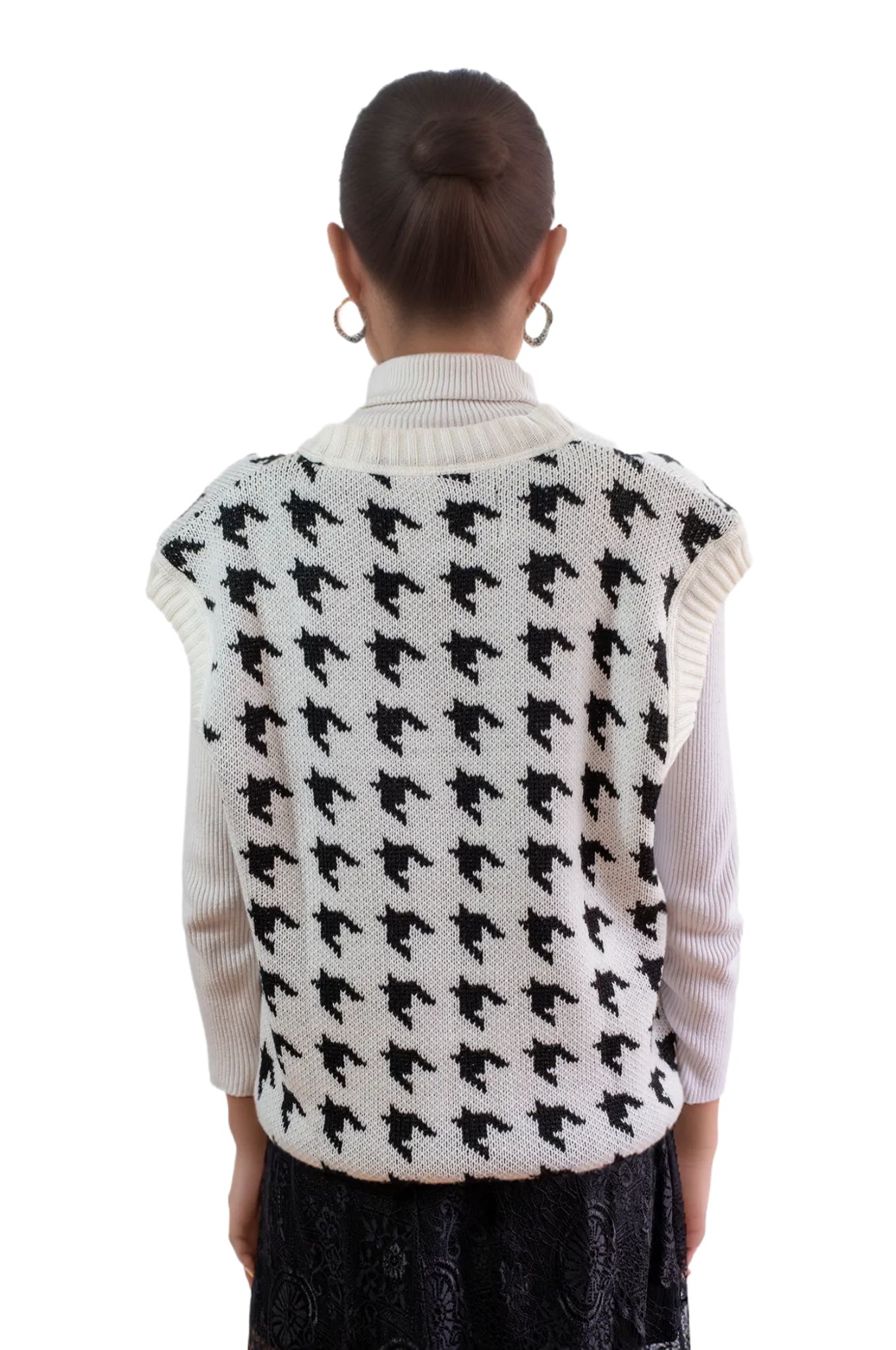 Chaleco Gallineto Blanco Negro