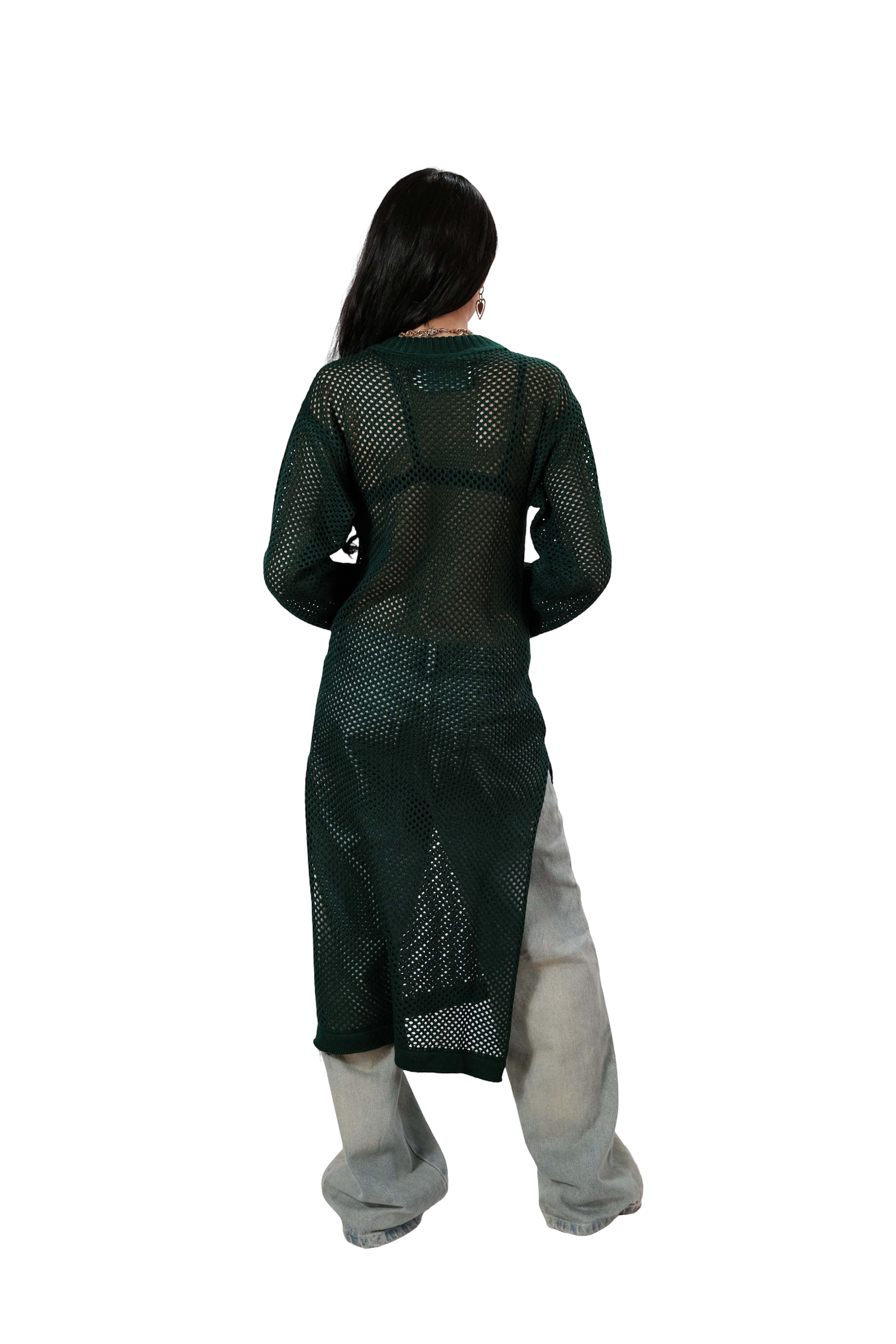 Vestido Mesh Verde MAGLIONE