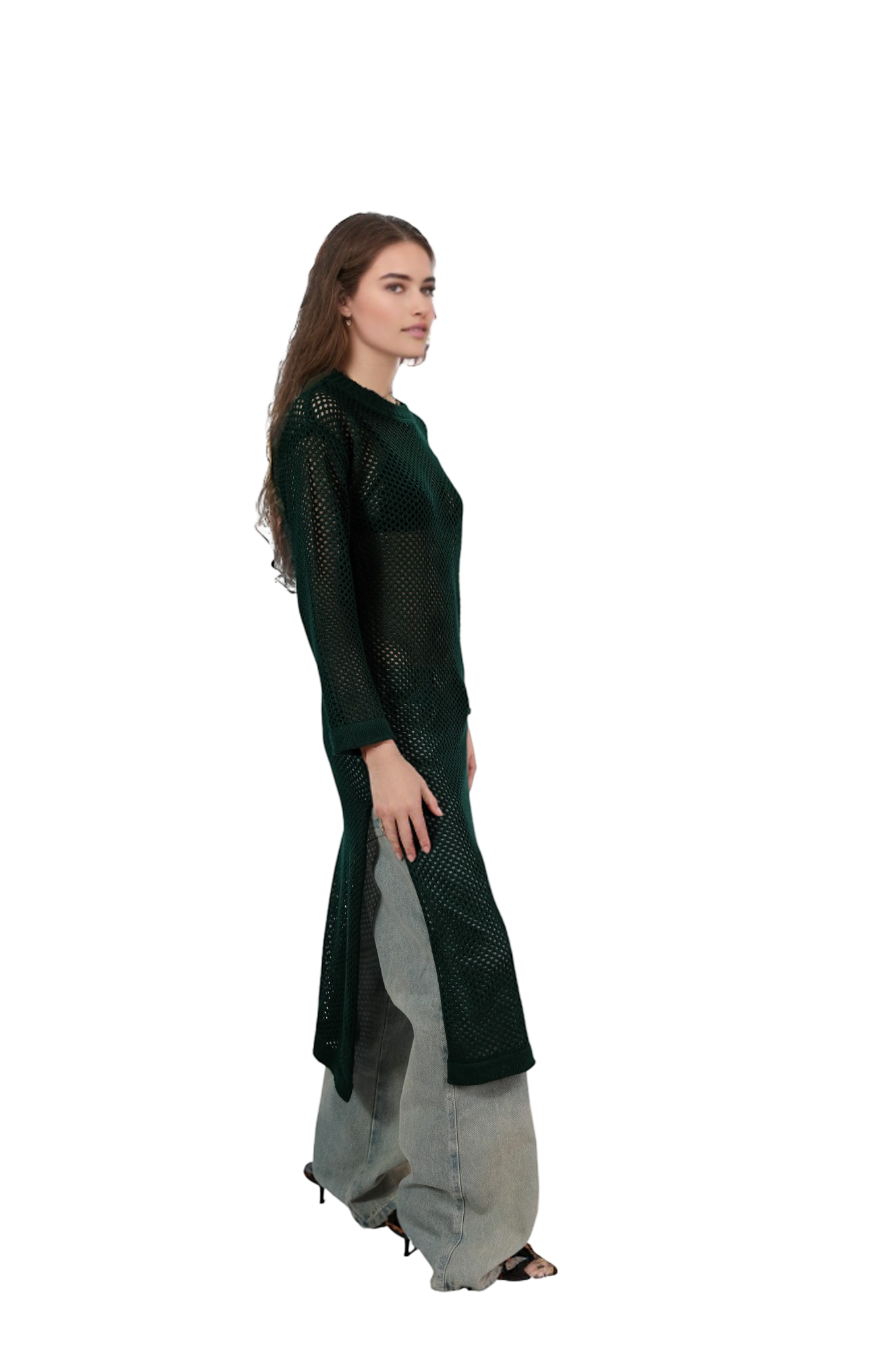 Vestido Mesh Verde MAGLIONE
