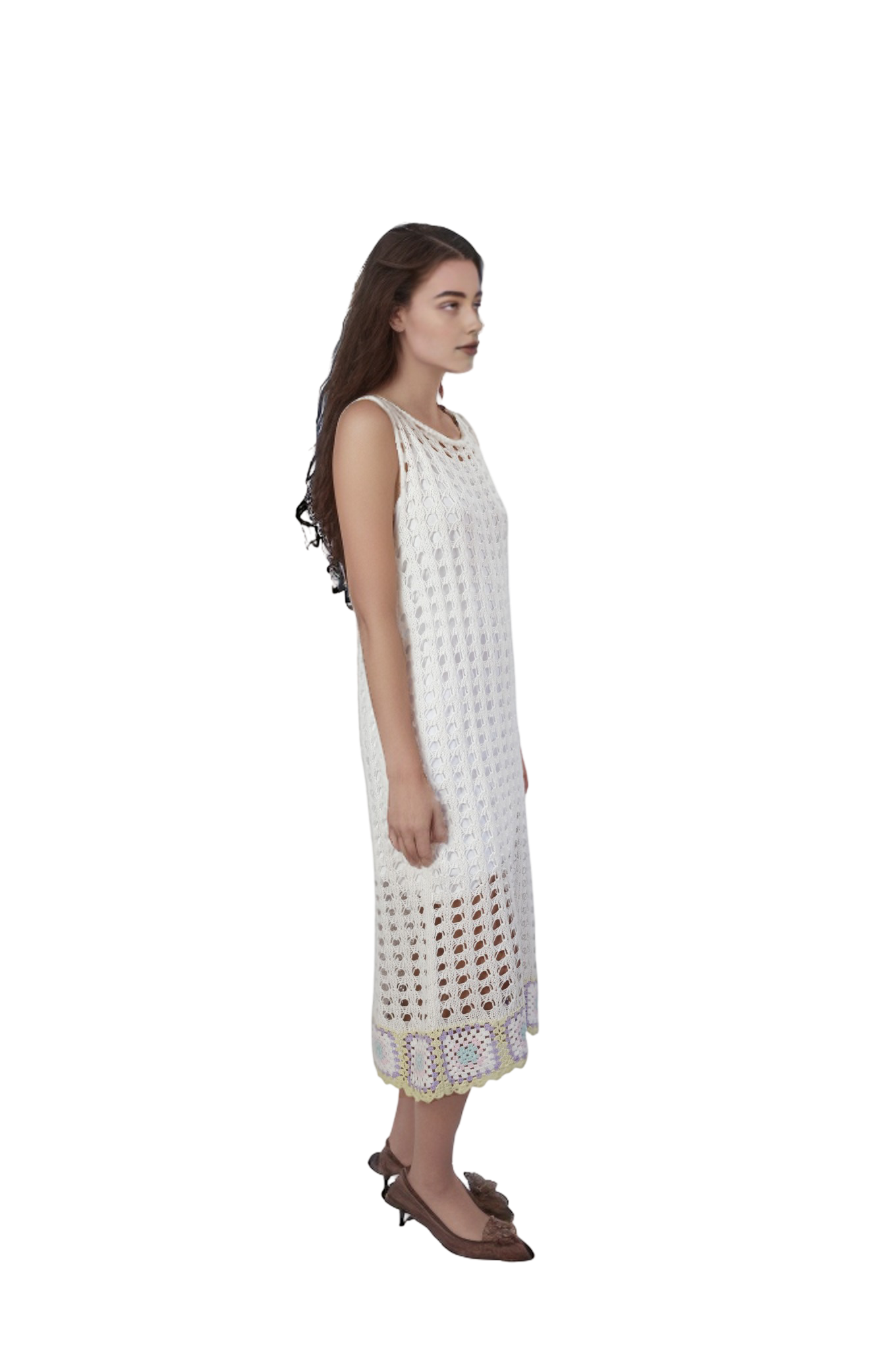 Vestido Mesh Hueso MAGLIONE