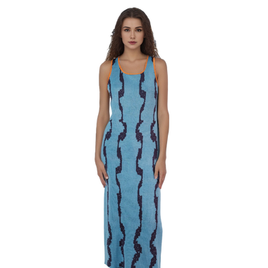 Vestido Midi Serpentina Azúl
