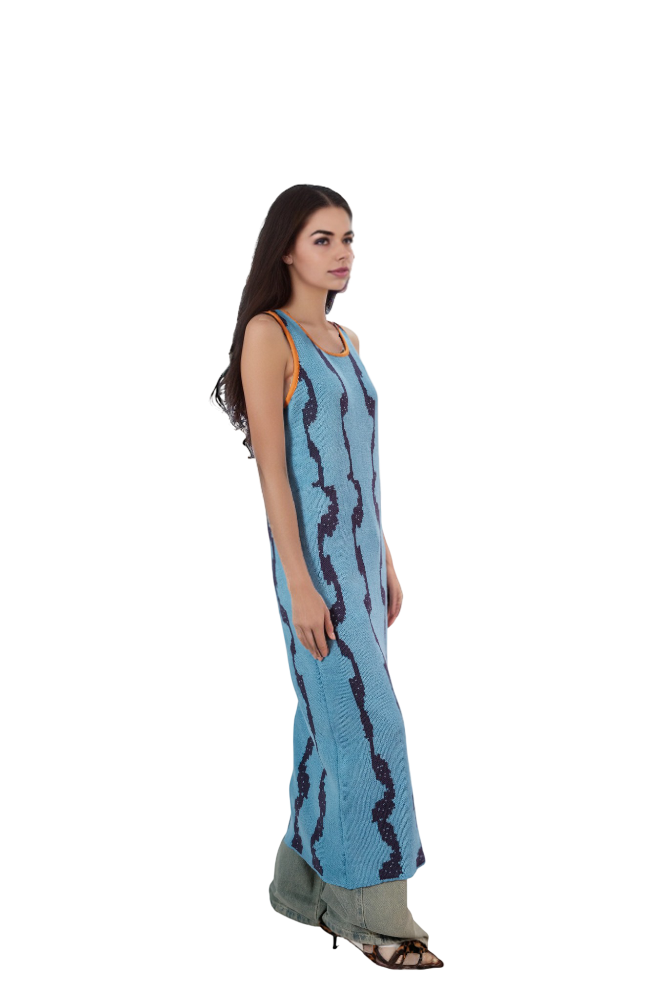 Vestido Midi Serpentina Azúl