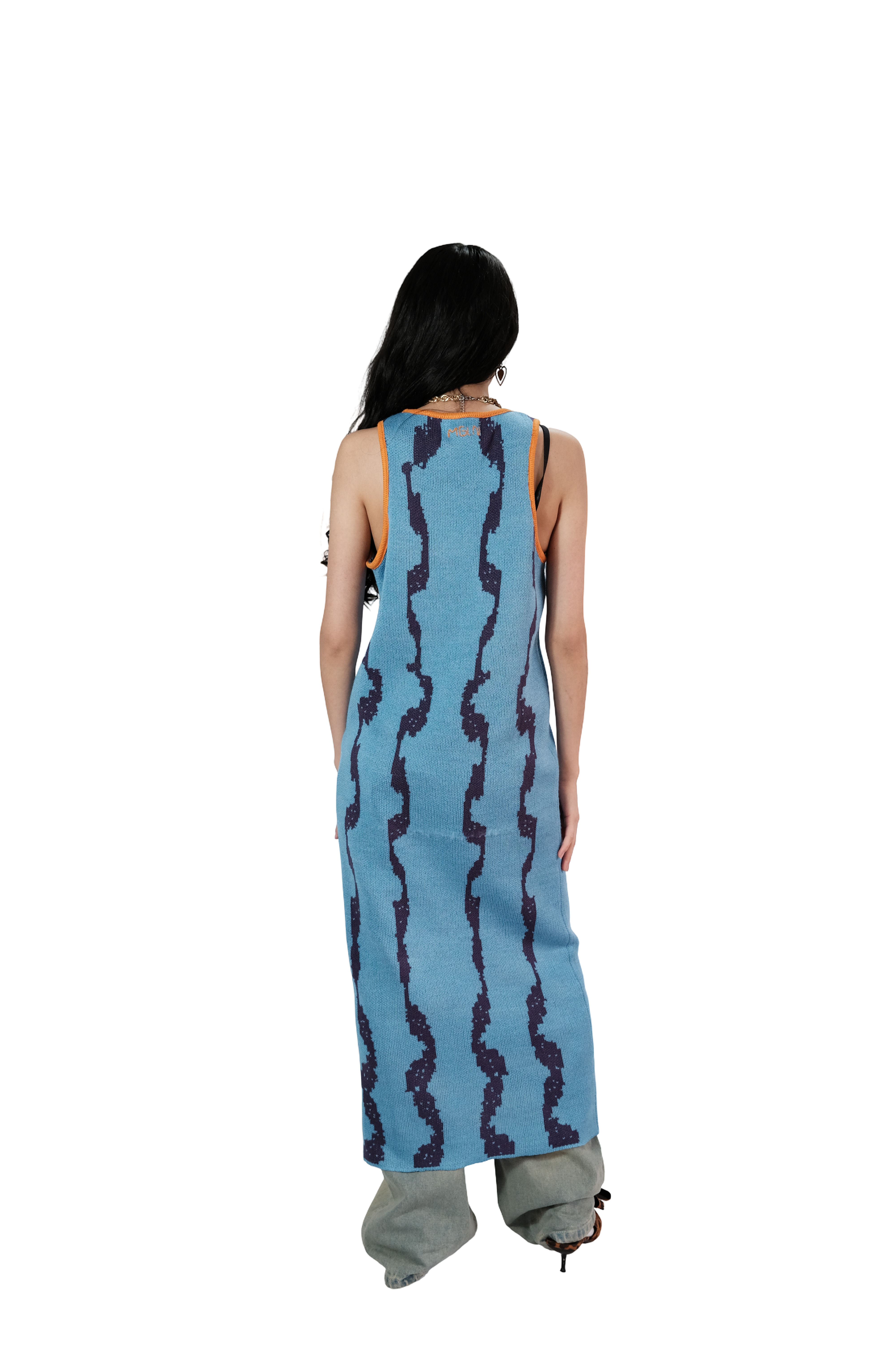 Vestido Midi Serpentina Azúl