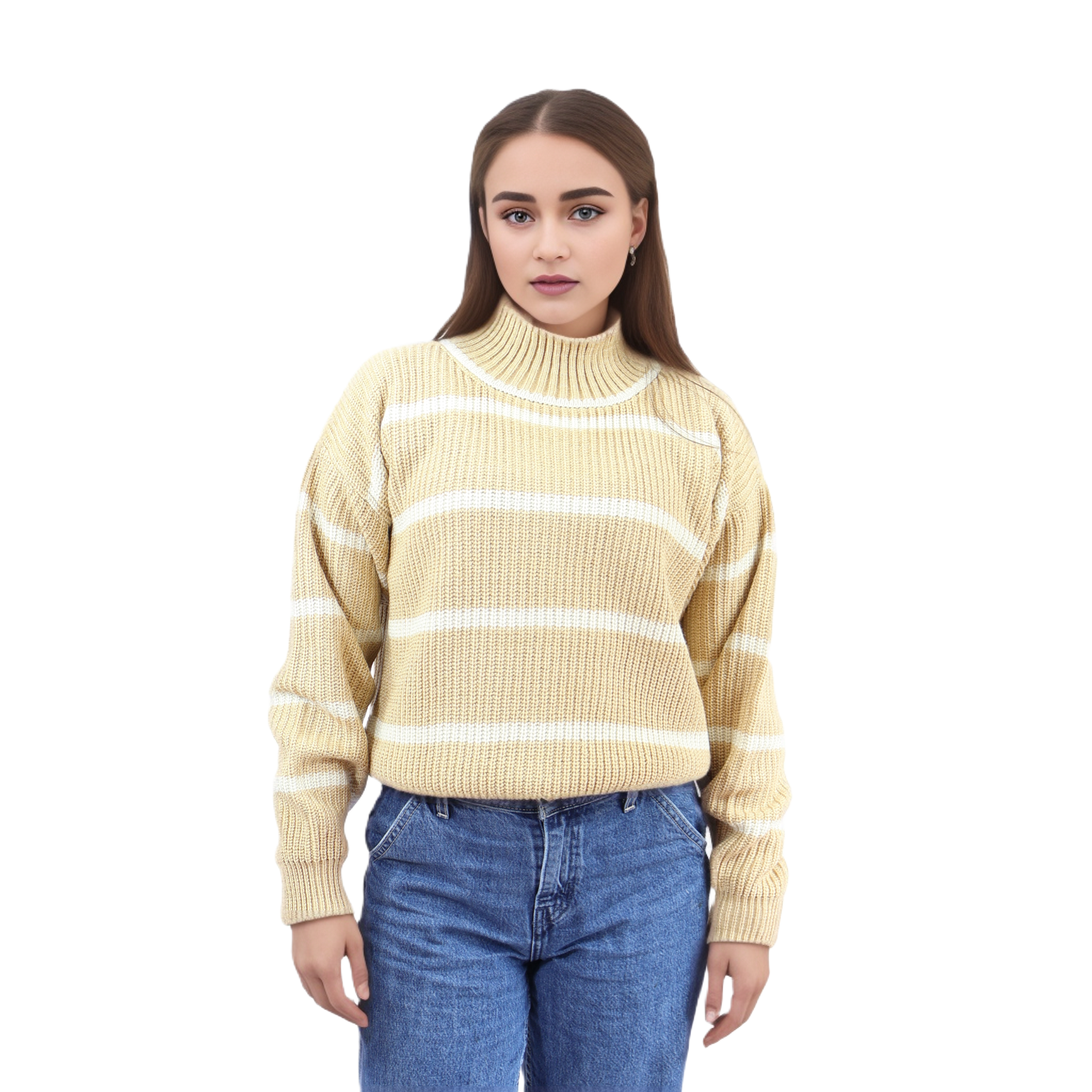 Sweater Rayas Café Talla S