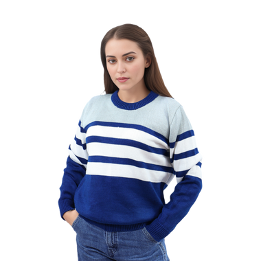 Sweater Azul Blanco Talla S