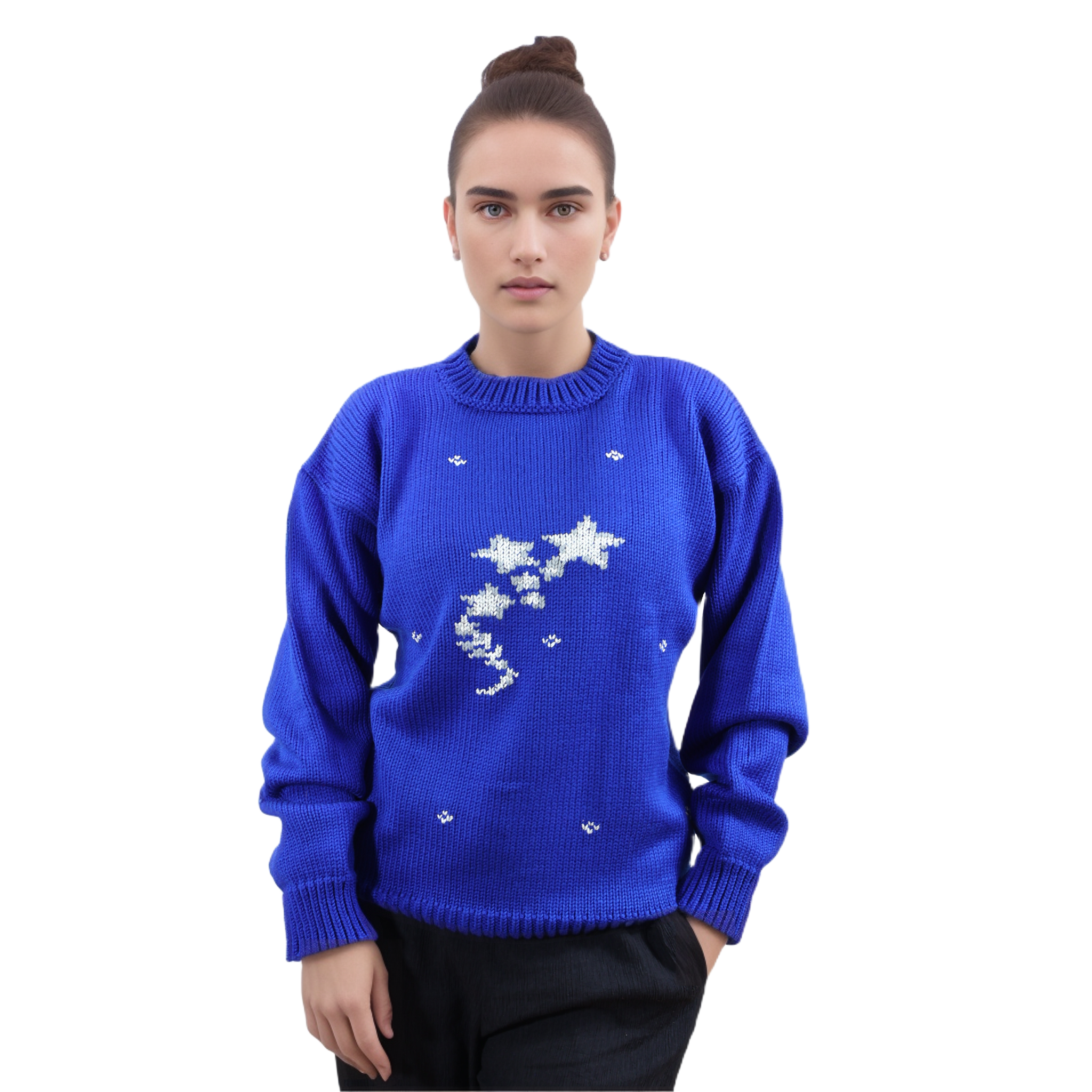 Sweater Azul Rey Plateado Talla M