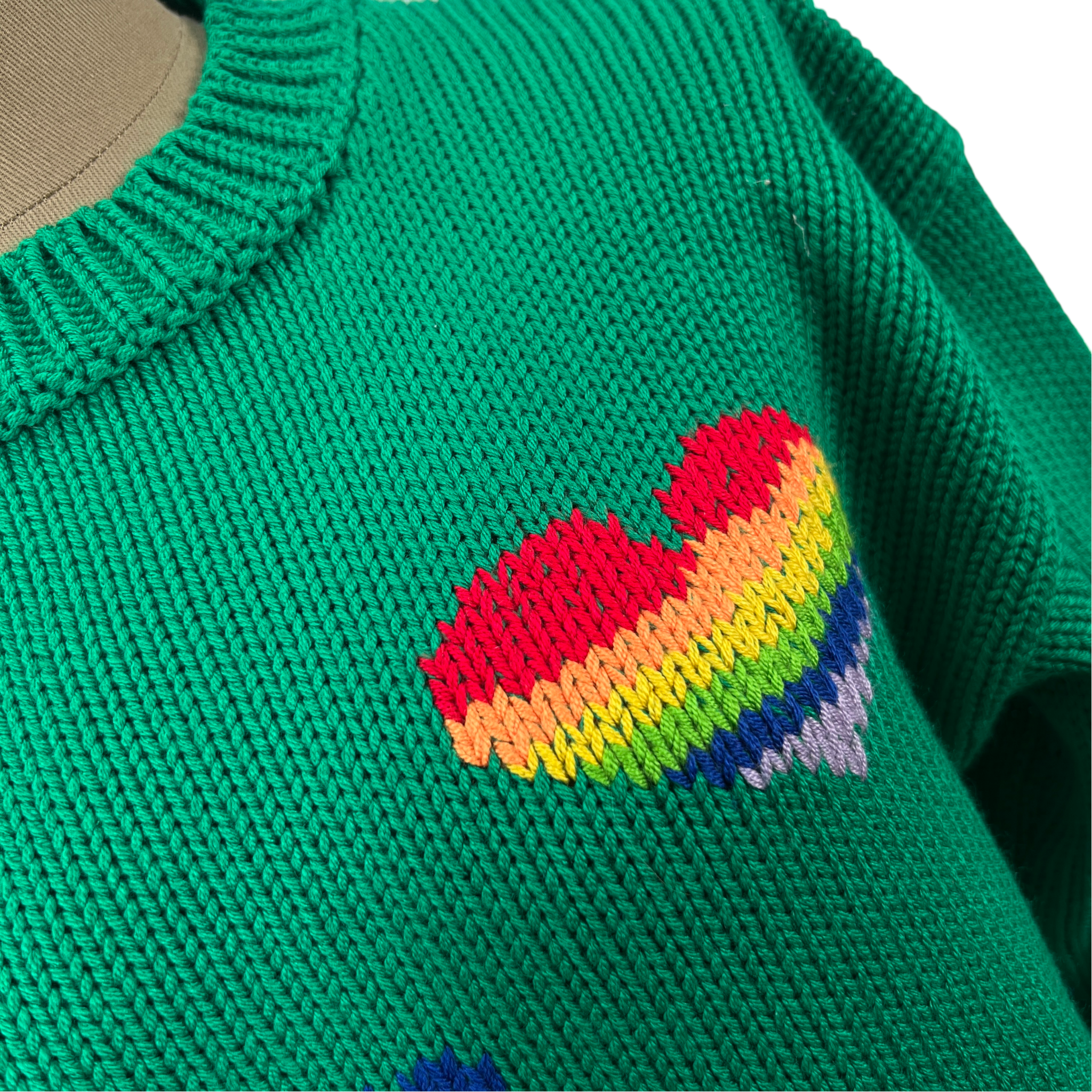 Sweater Verde Corazón Talla M