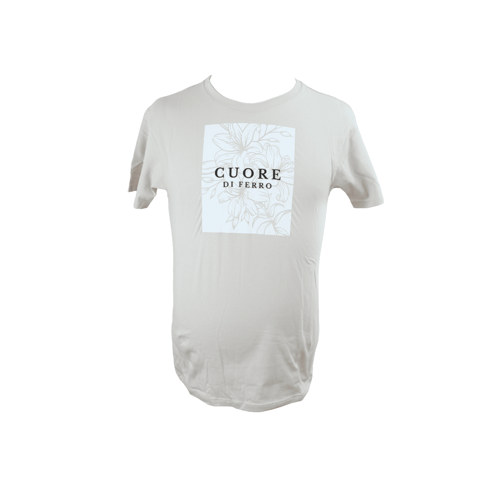 Camiseta Beige Flores Talla L