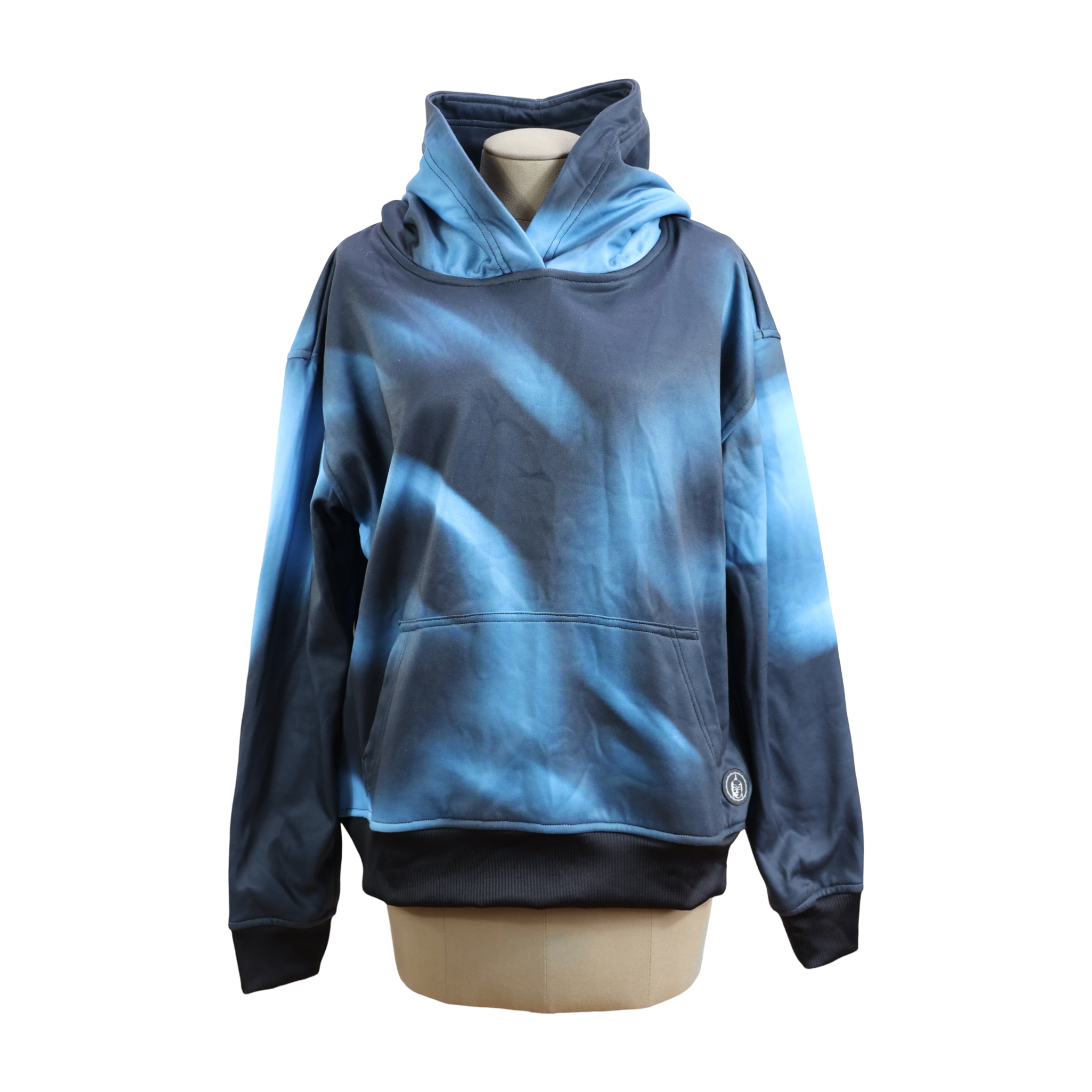 Hoodie Estampado Azul Negro