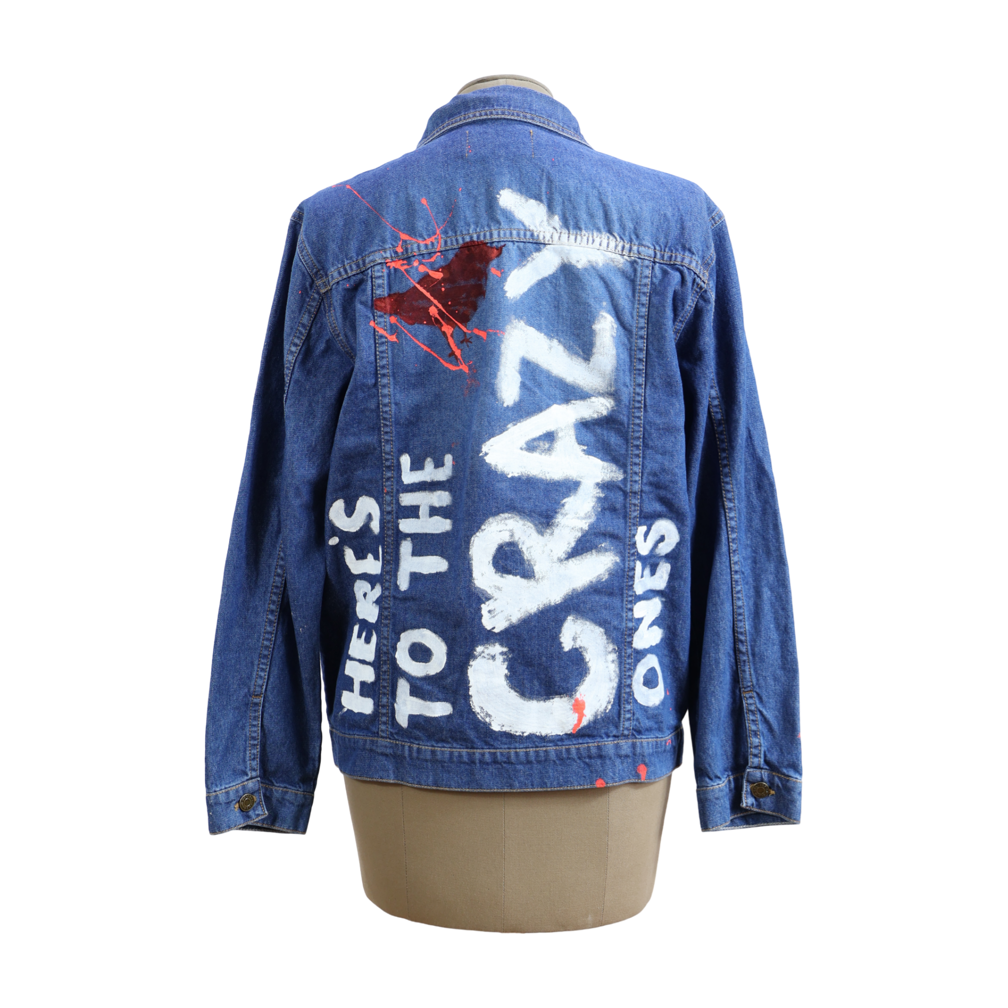 Chaqueta Azul Pajaros Rojos