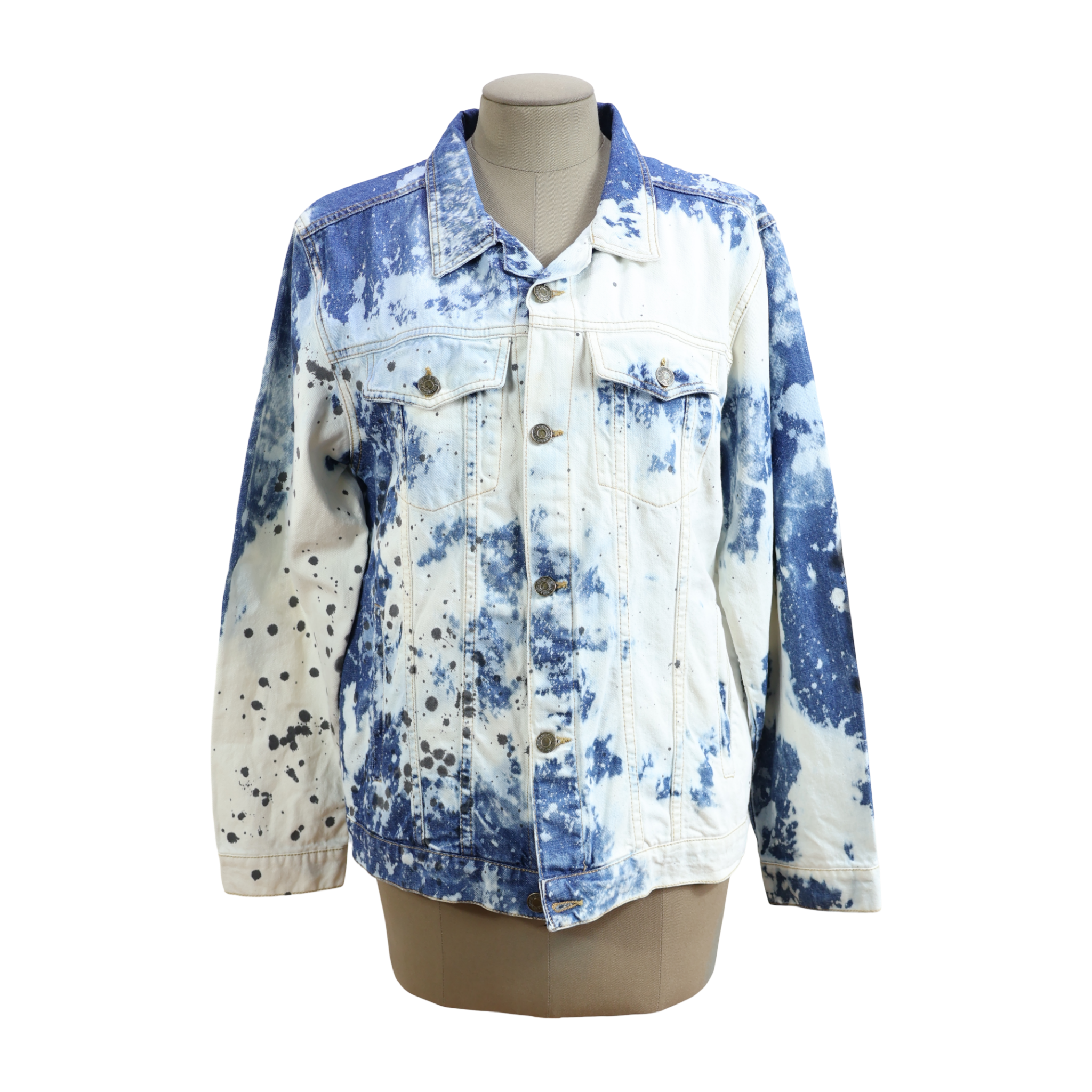 Chaqueta Blanco Azul Manchas