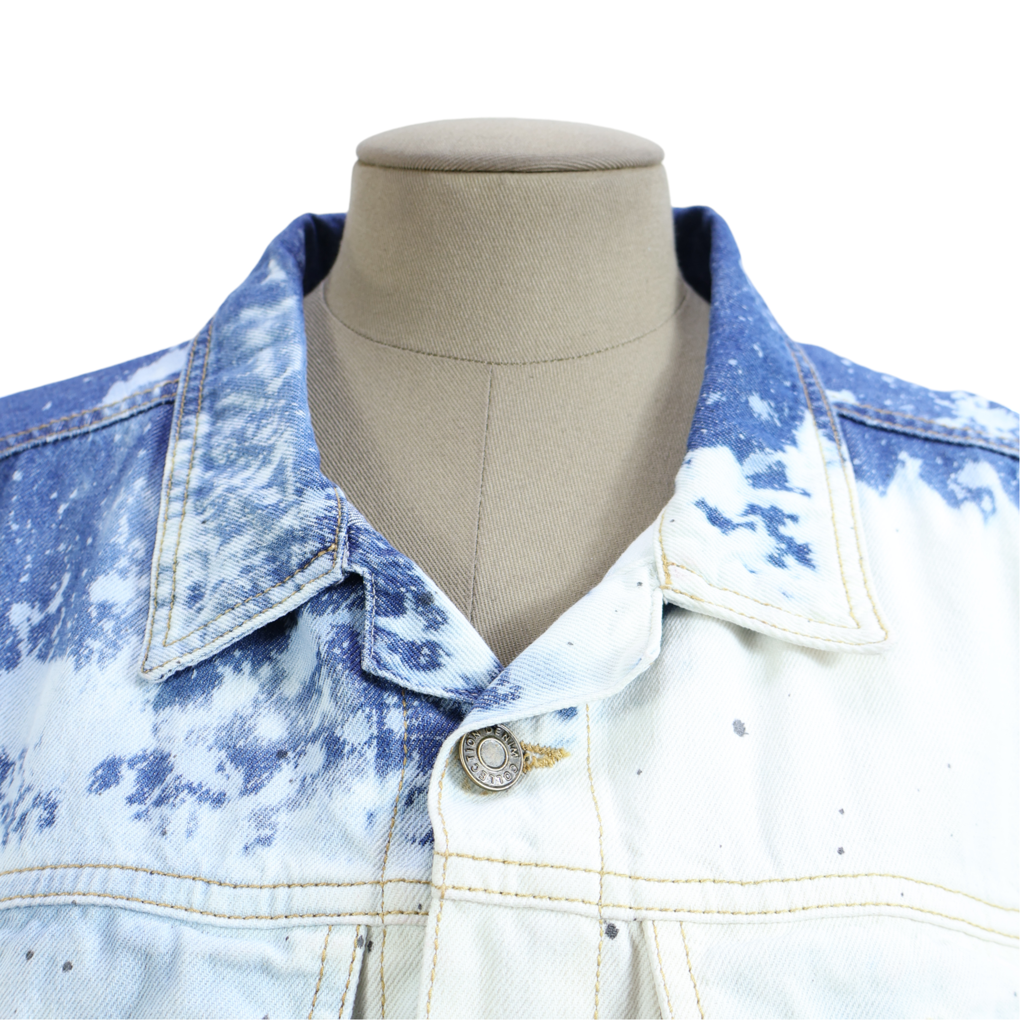 Chaqueta Blanco Azul Manchas