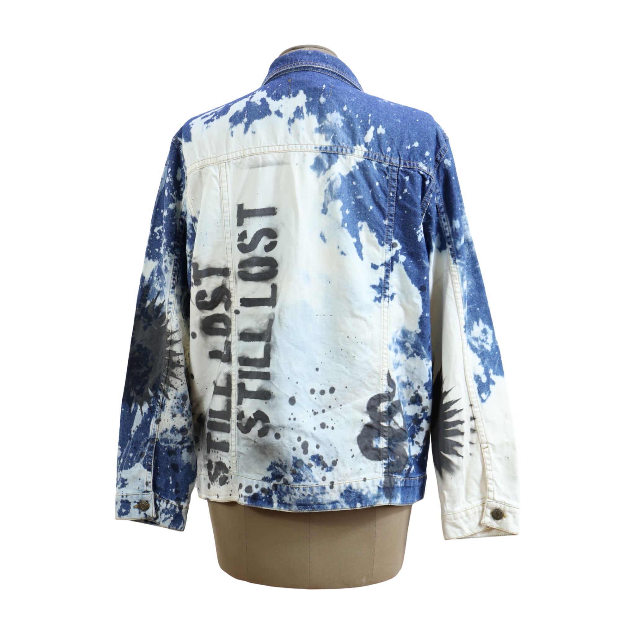 Chaqueta Blanco Azul Manchas
