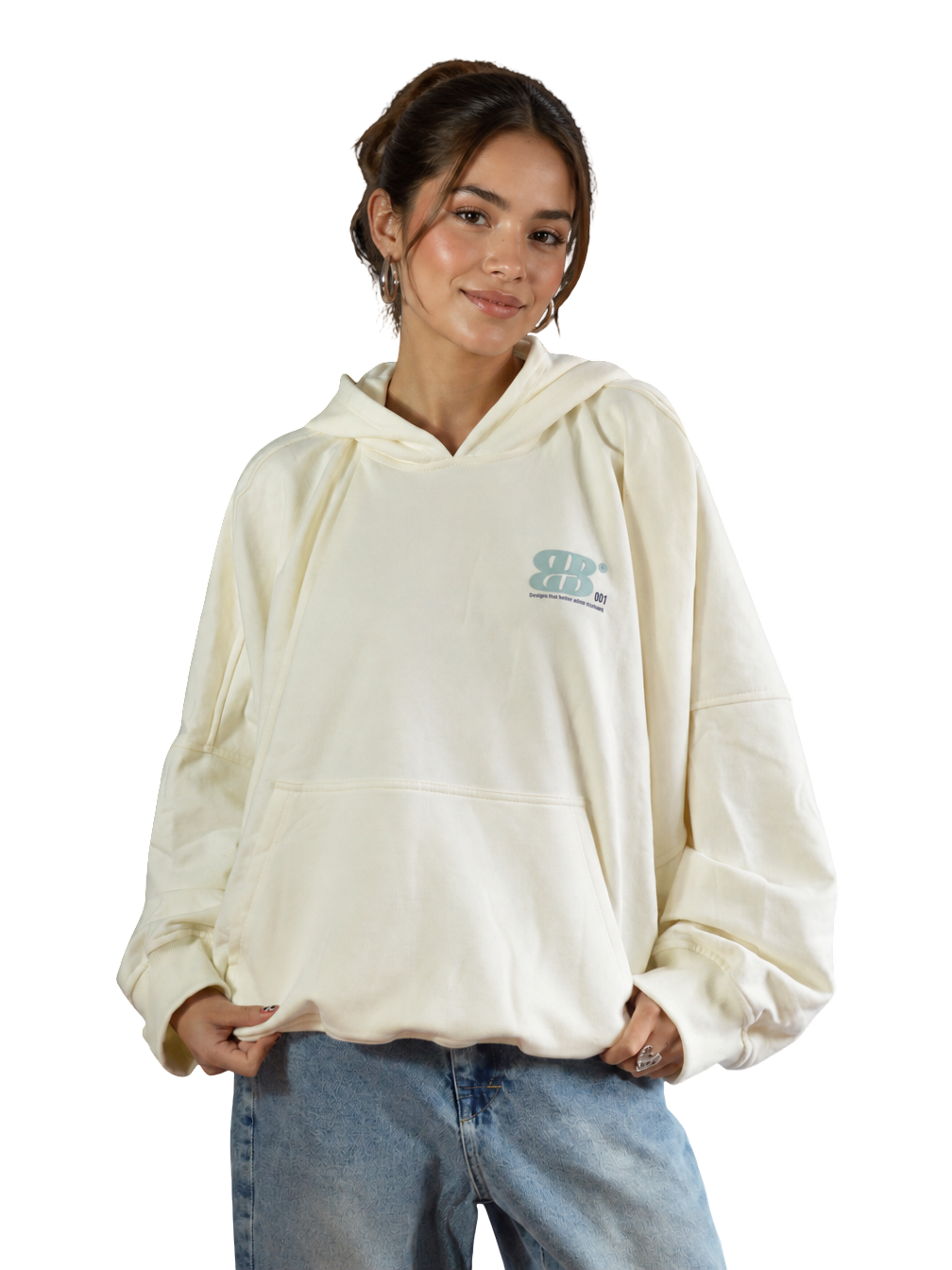 Hoodie Crema Estampado Grateful  En Espalda