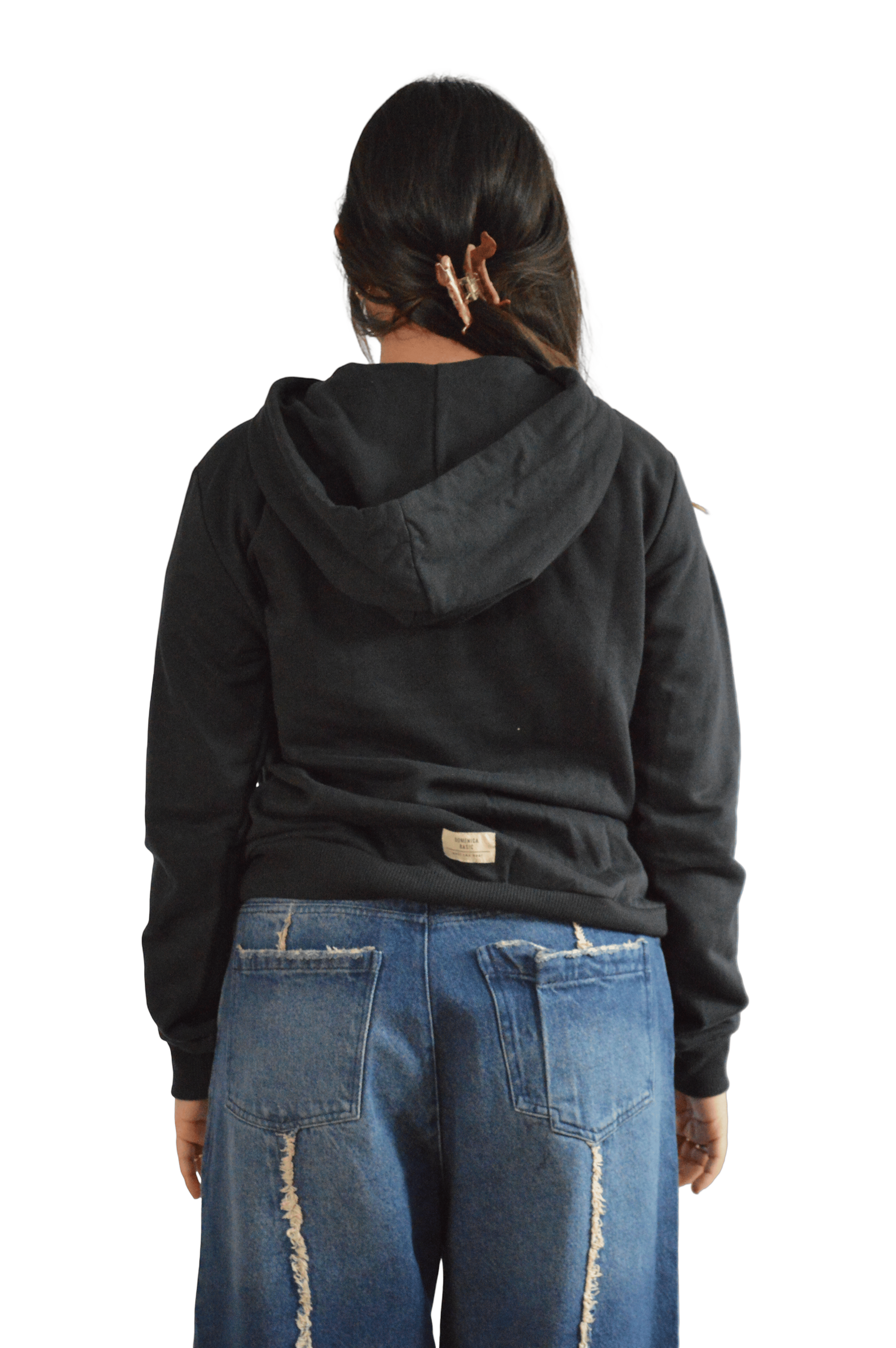 HOODIE CREMALLERA NEGRO TALLA XS