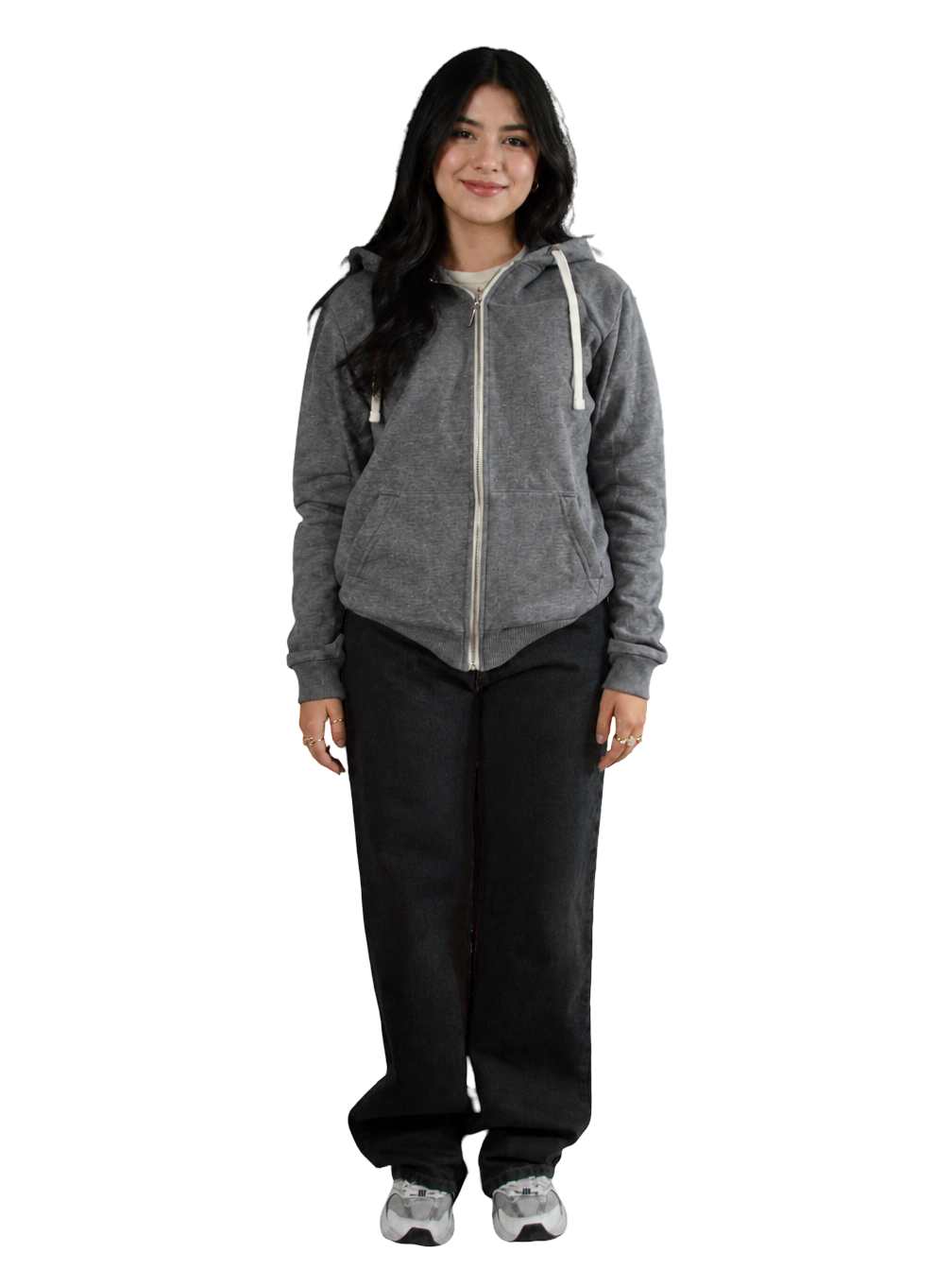 HOODIE CREMALLERA GRIS CLARO TALLA XS