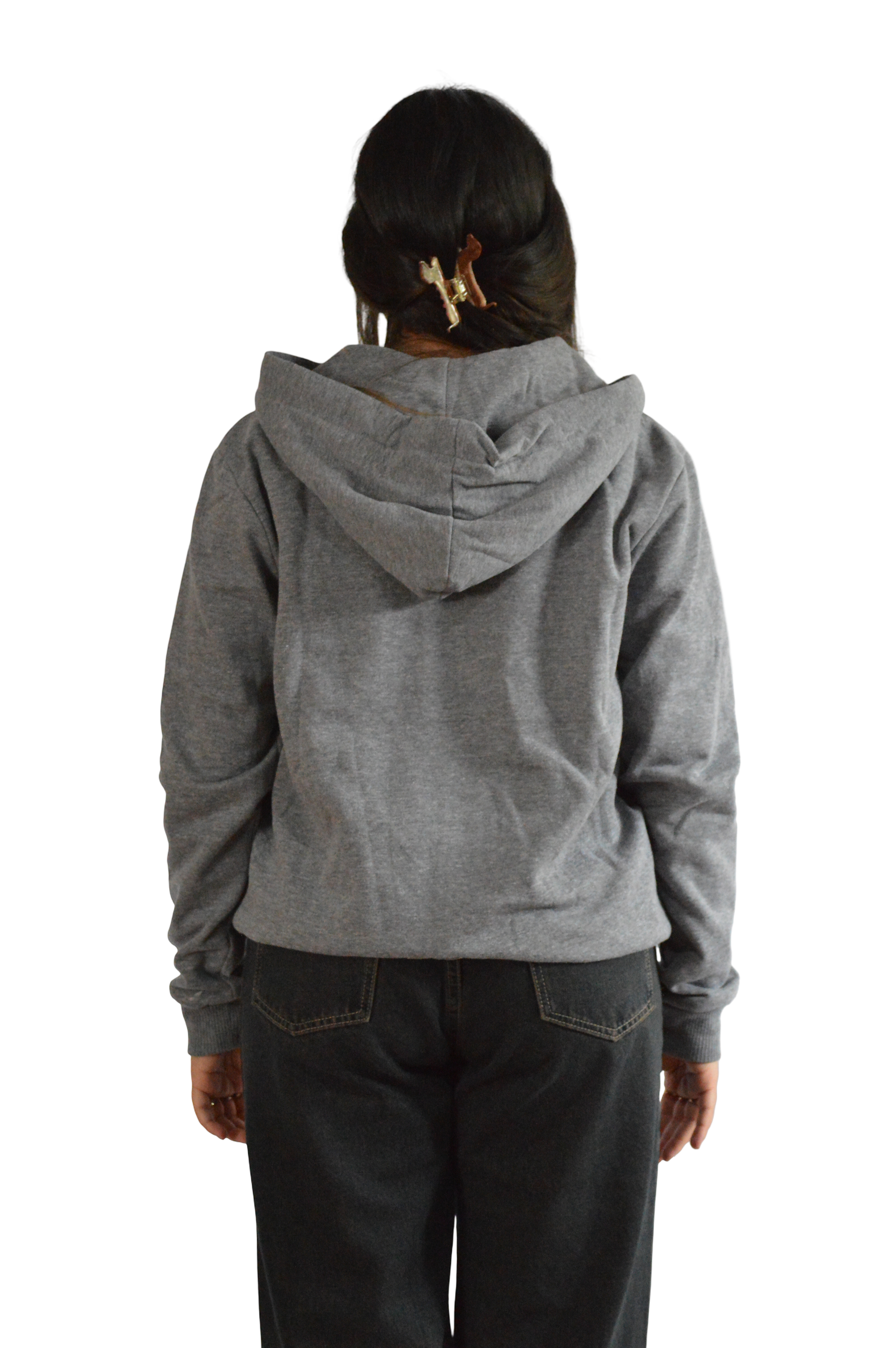 HOODIE CREMALLERA GRIS CLARO TALLA XS