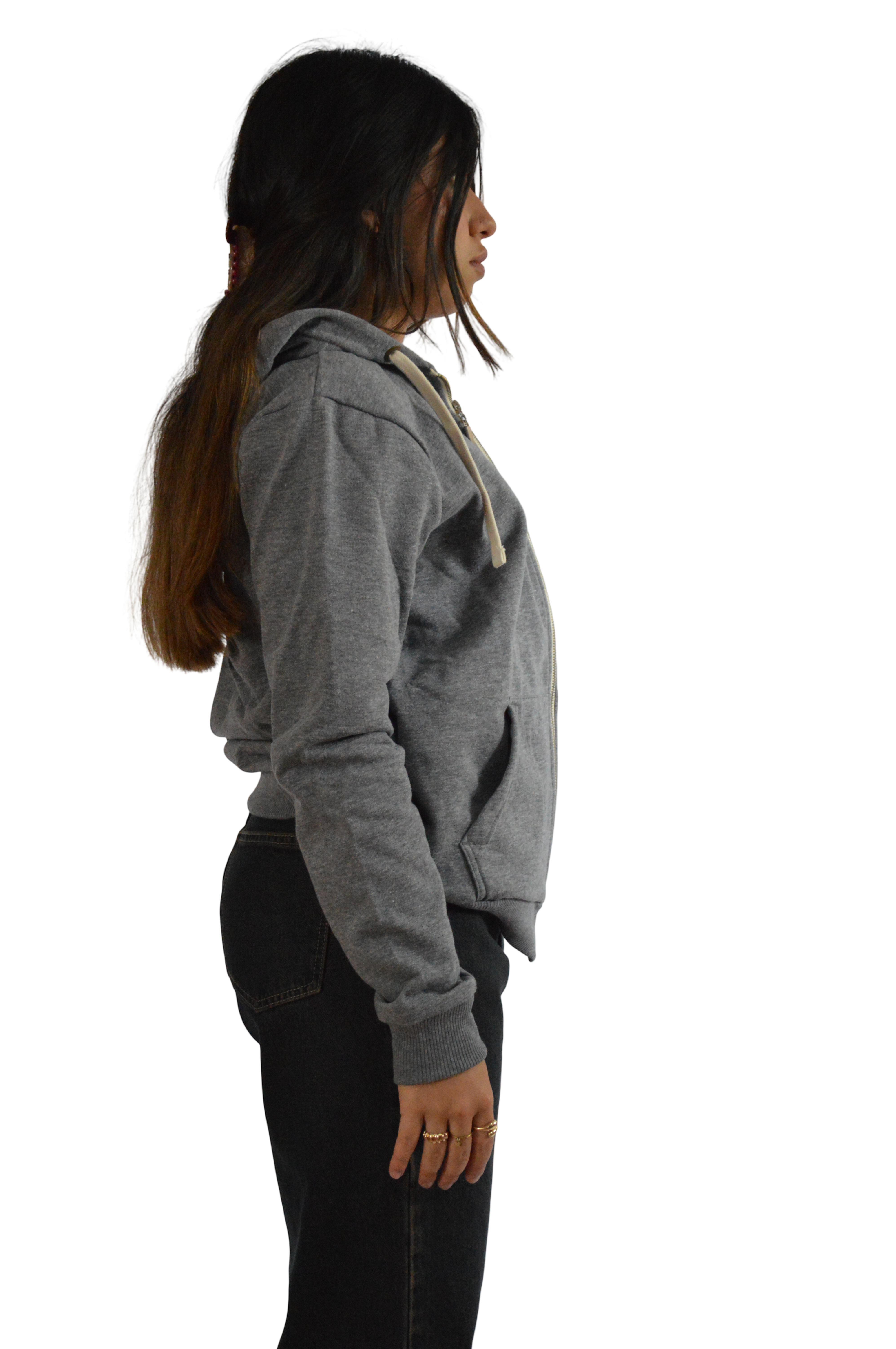 HOODIE CREMALLERA GRIS CLARO TALLA XS
