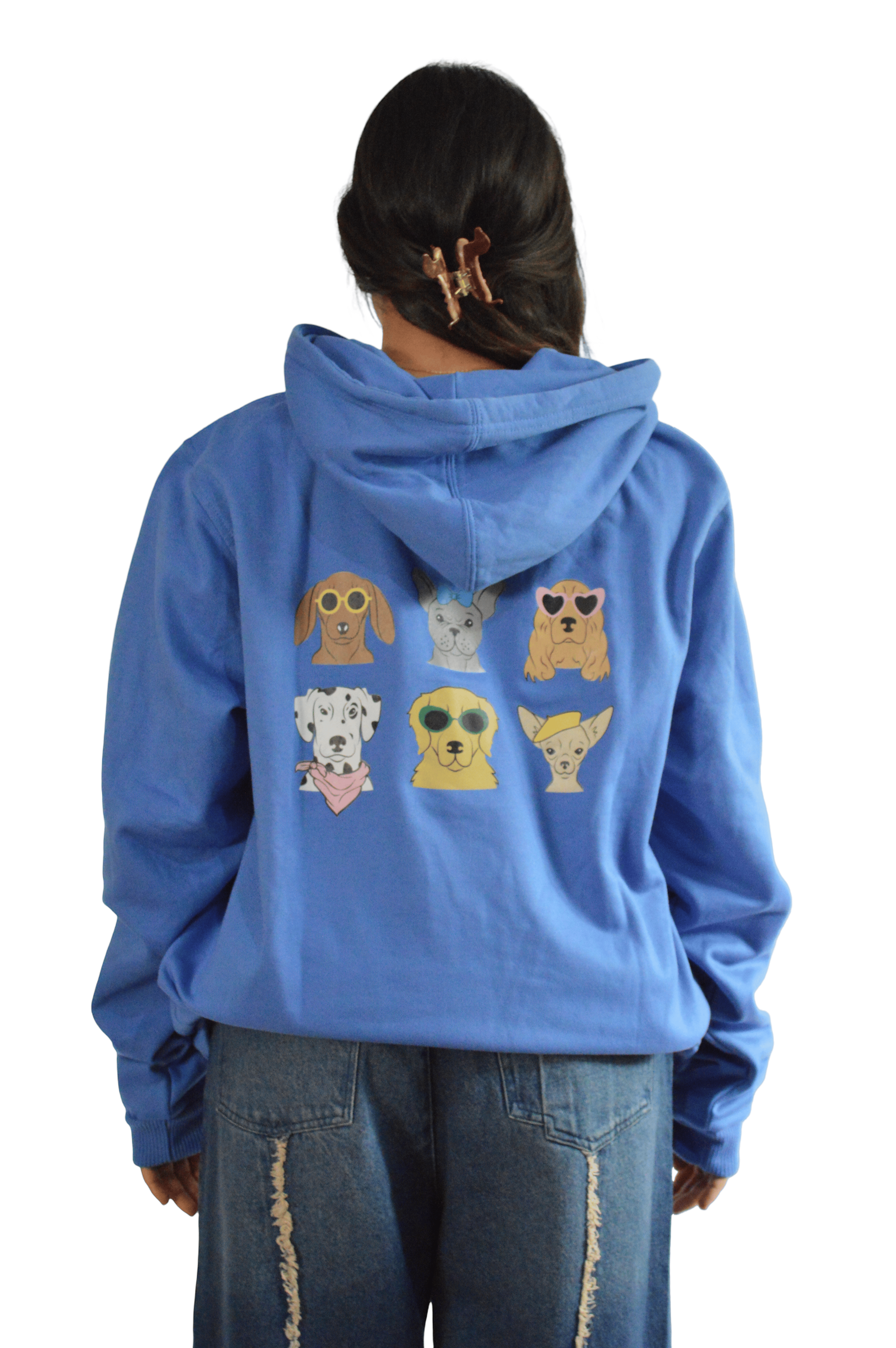 HOODIE AZUL ESTAMPADO PUPPIES TALLA XL