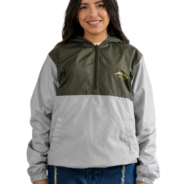 CHAQUETA ROMPEVIENTOS VERDE /GRIS TALLA S