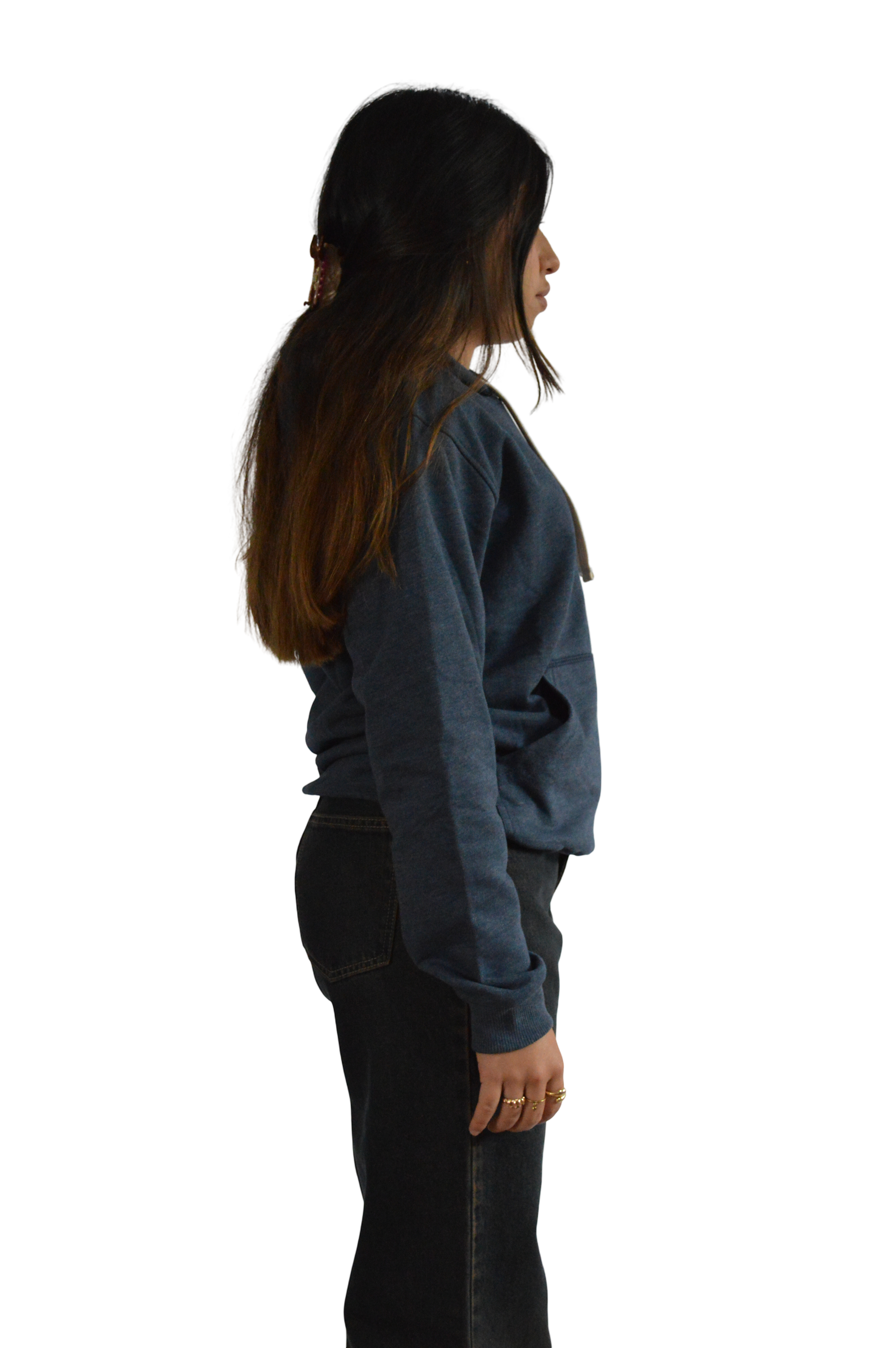 HOODIE BASICO AZUL TALLA XS