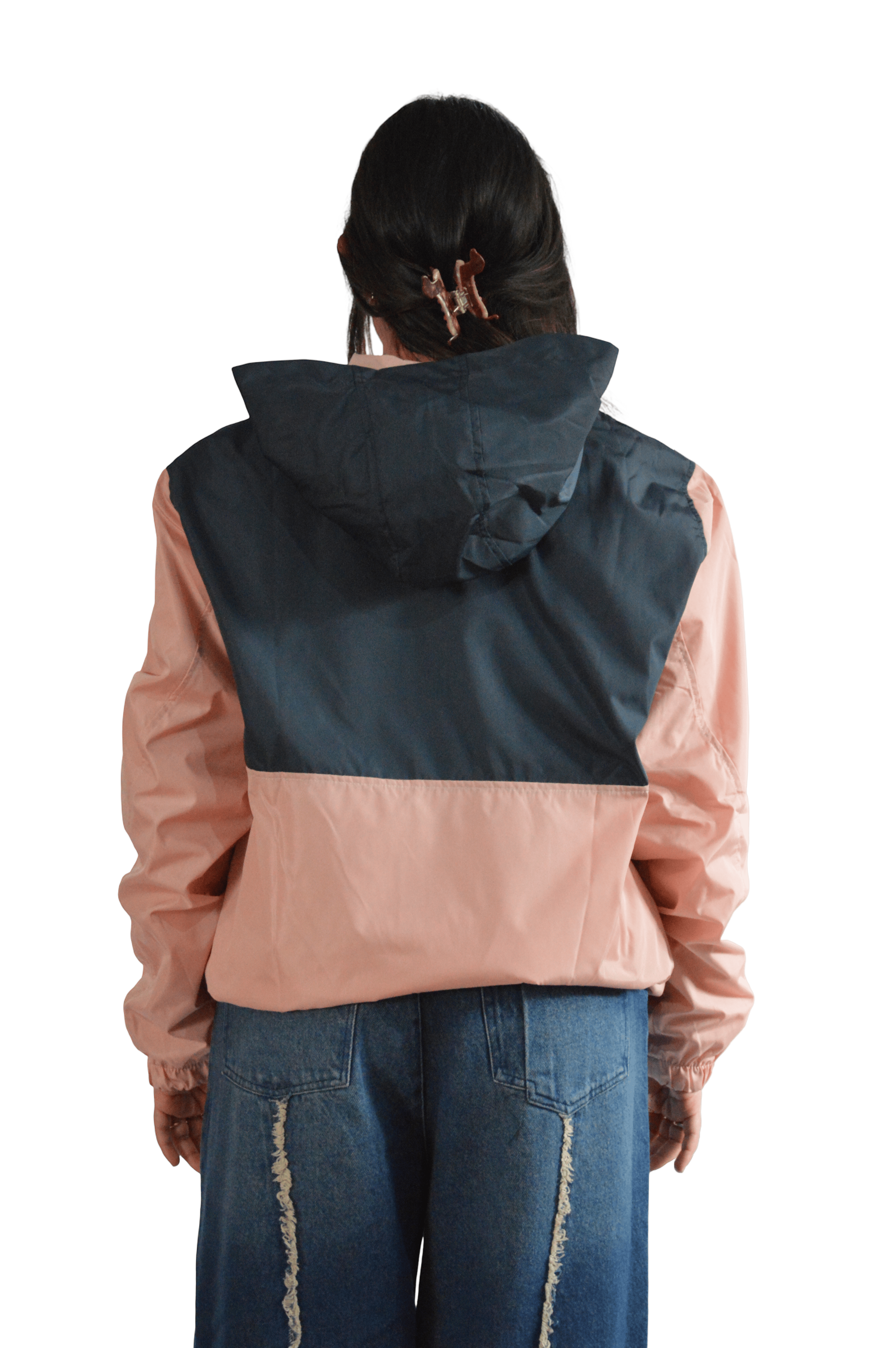 CHAQUETA ROMPEVIENTOS ROSADO/AZUL TALLA XS