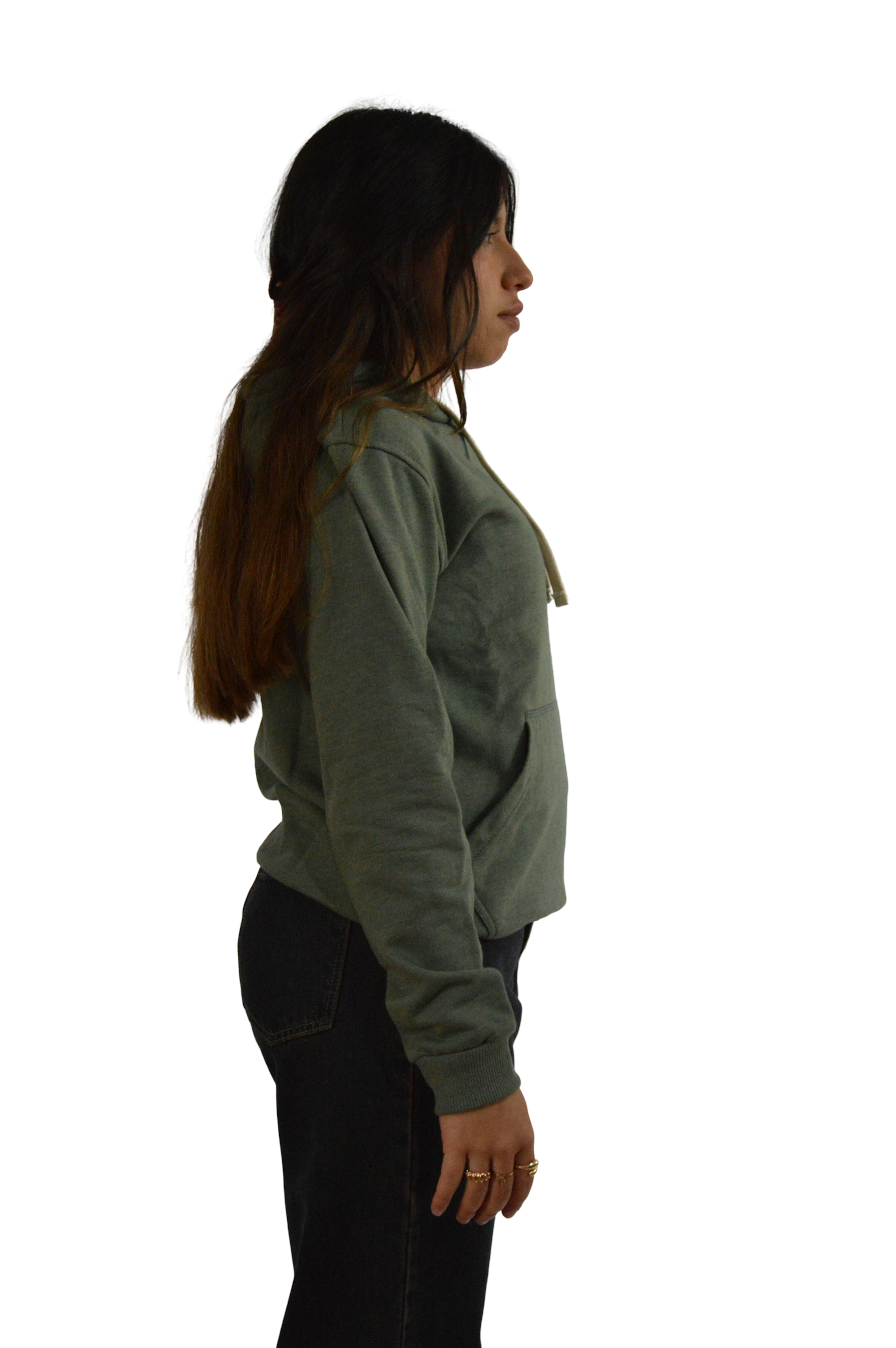 HOODIE BASICO VERDE CLARO TALLA XS