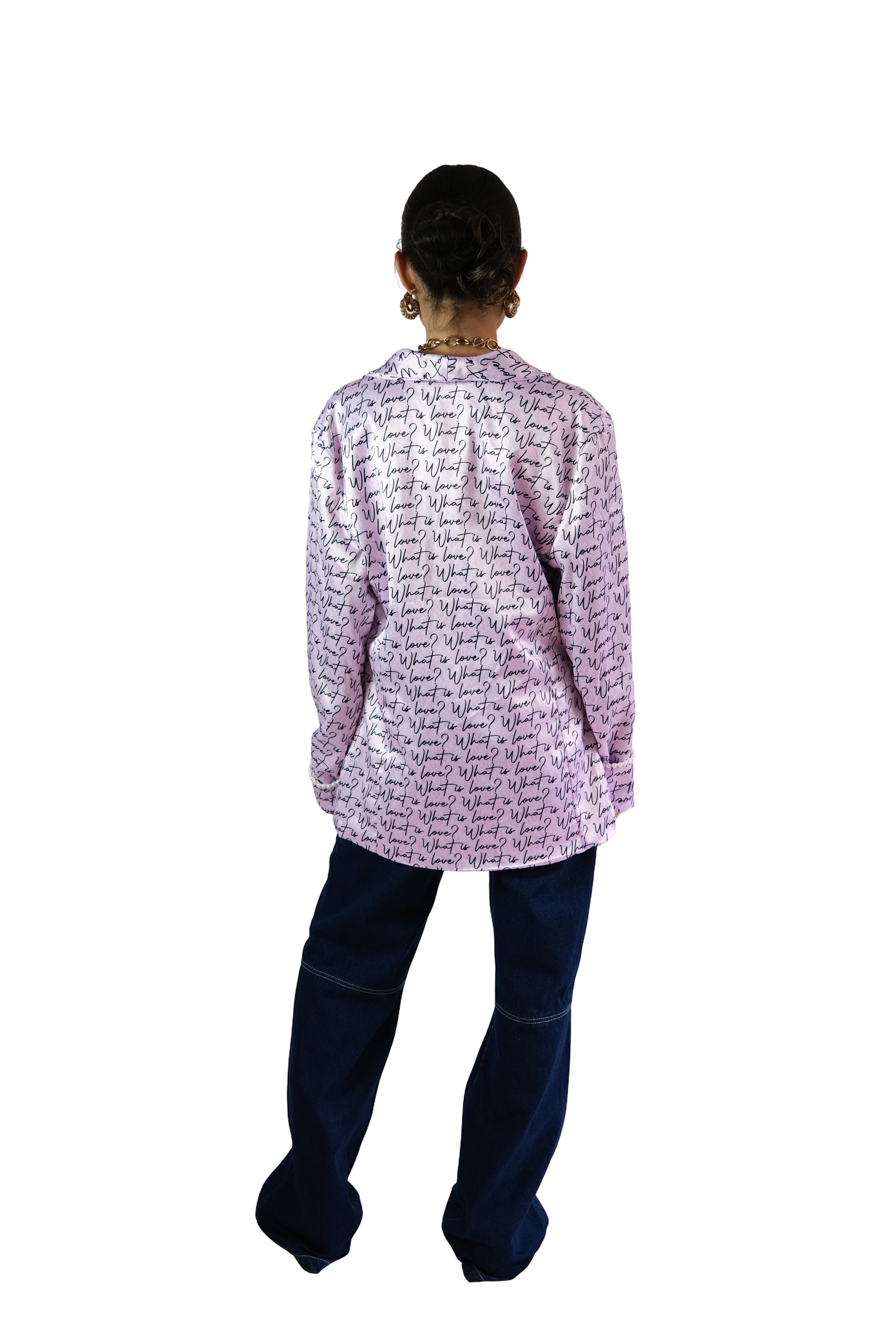 Blazer Lila Estampado Letras