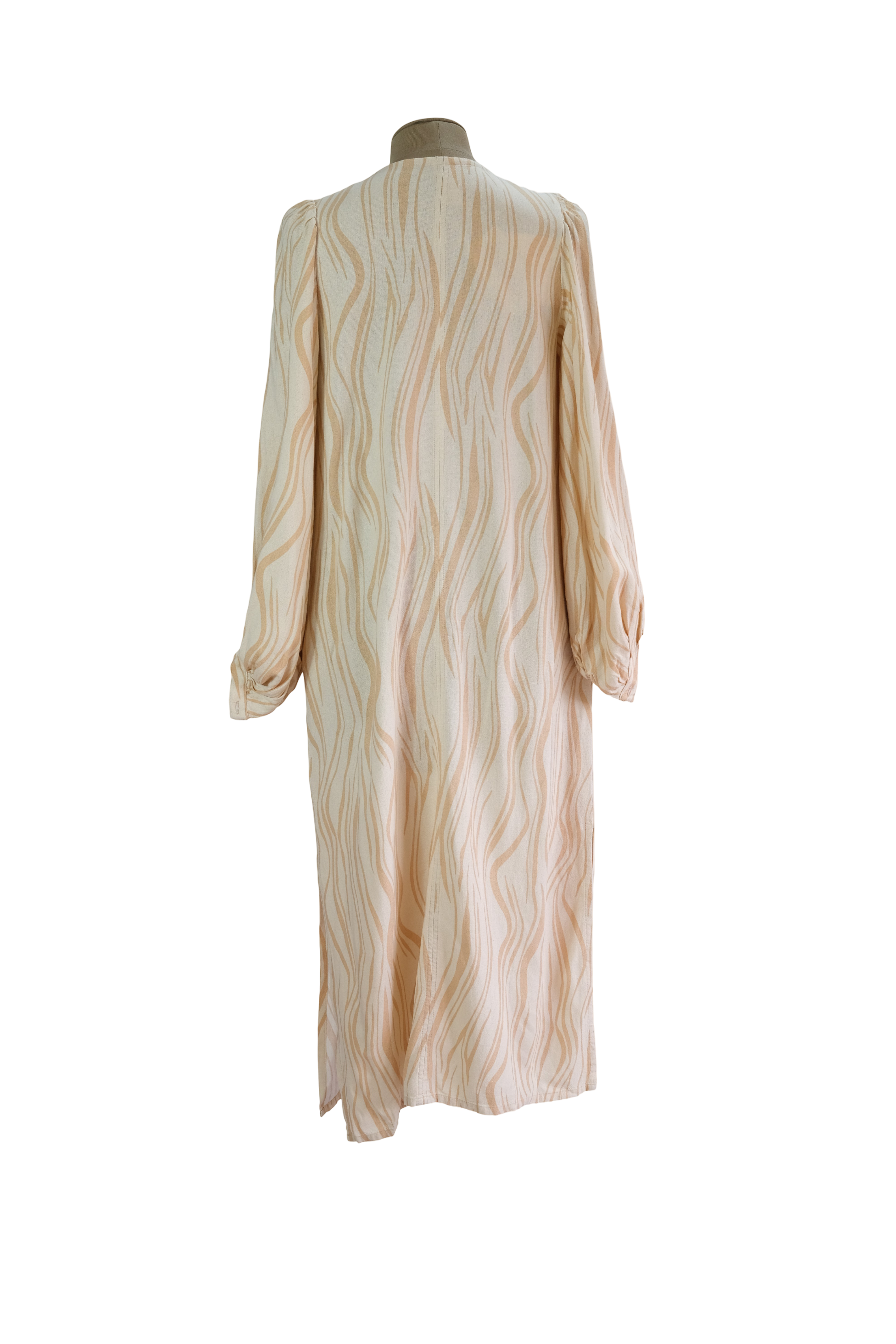 Vestido Lino Lineas Beige
