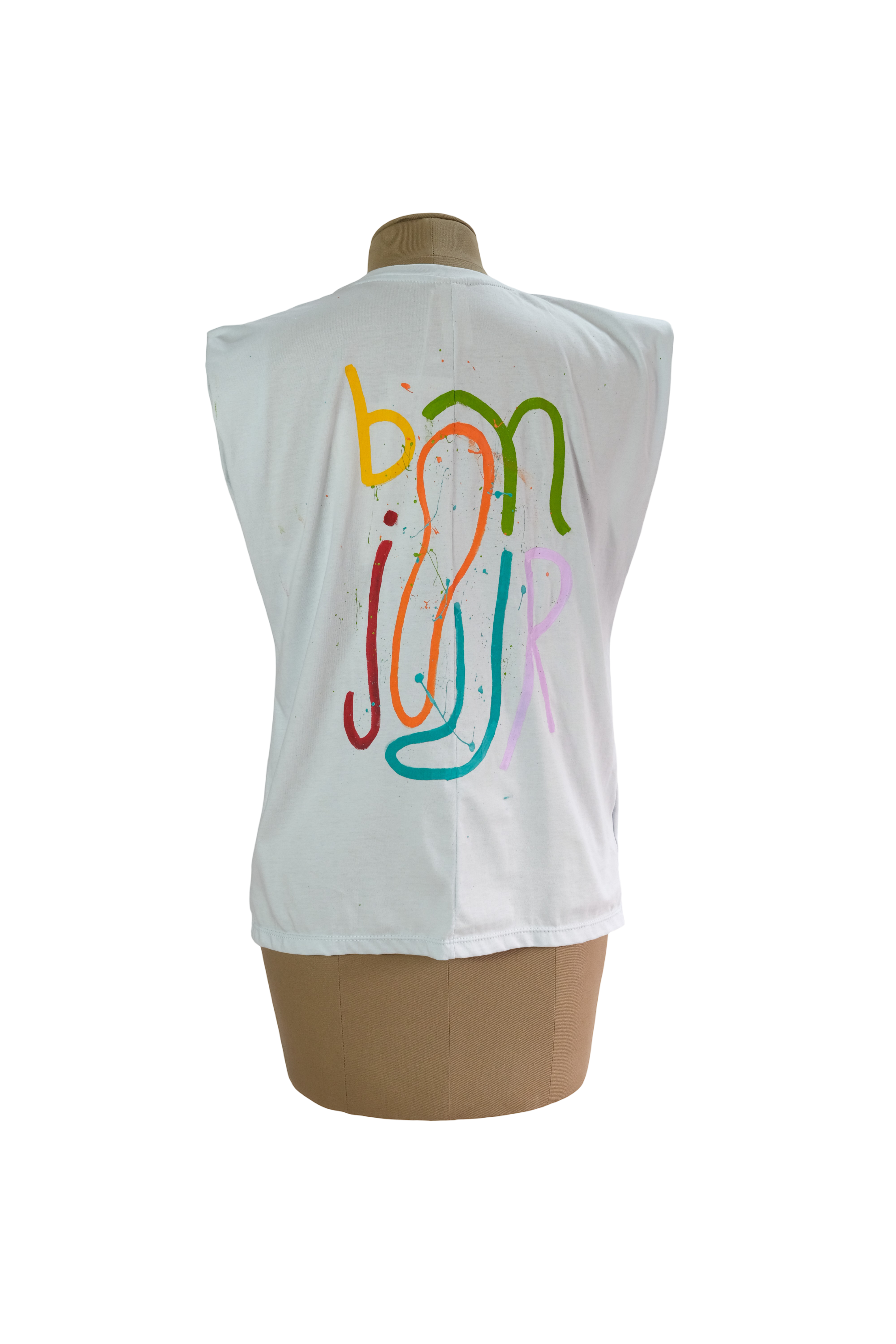 Camiseta Azúl Claro Pintada a Mano
