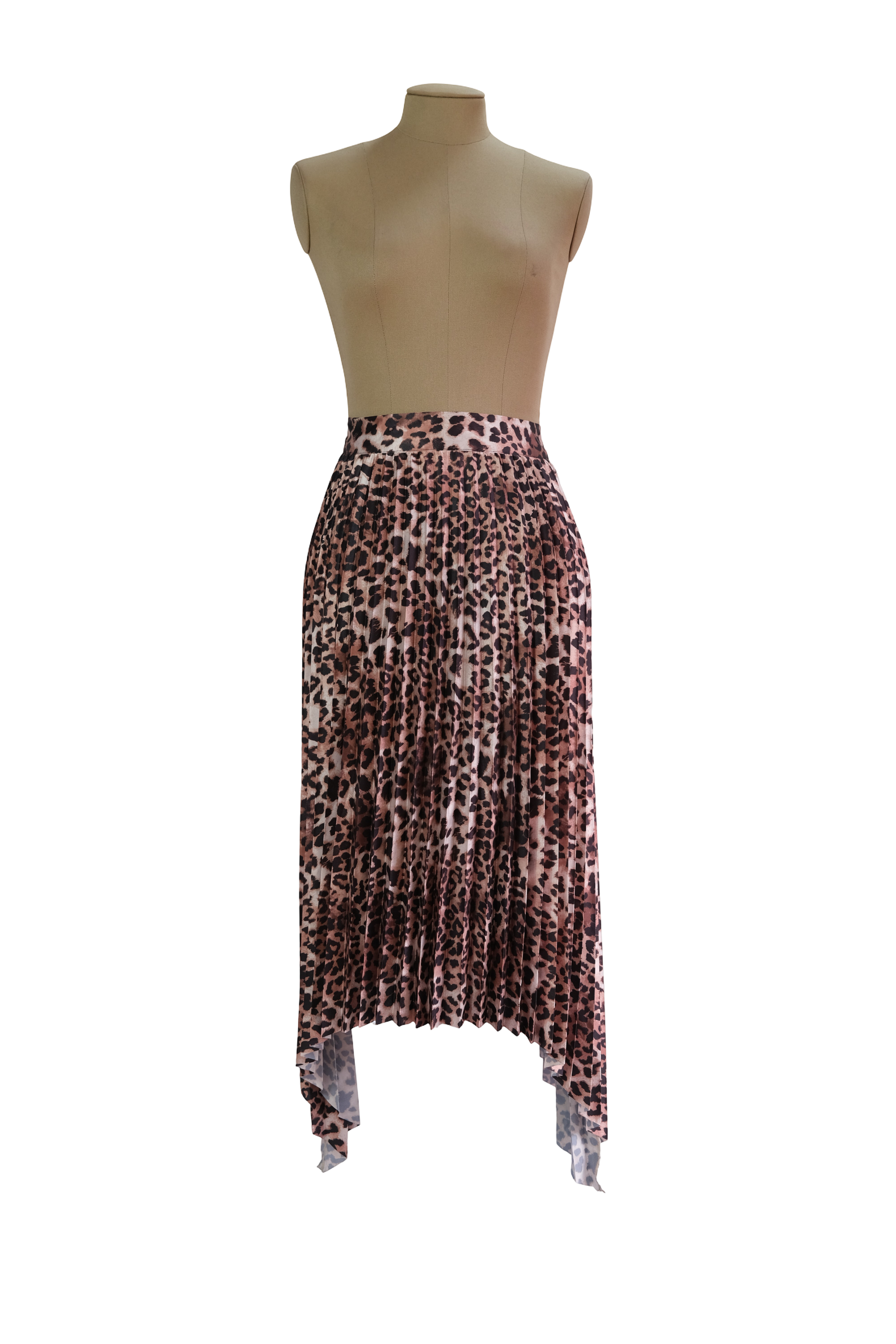 Falda Plisada Animal Print Café Oscuro