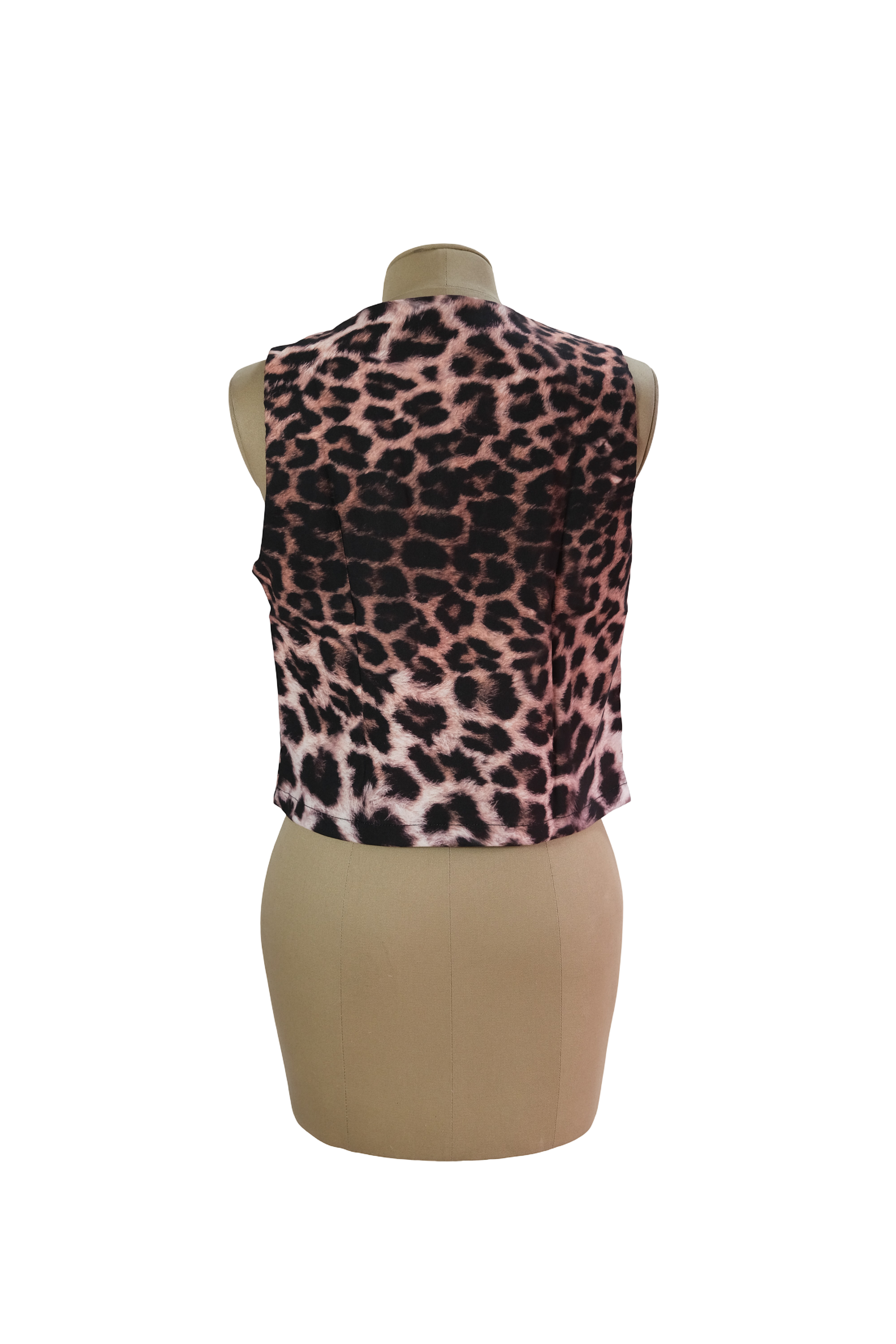 Chaleco Animal Print Café Oscuro