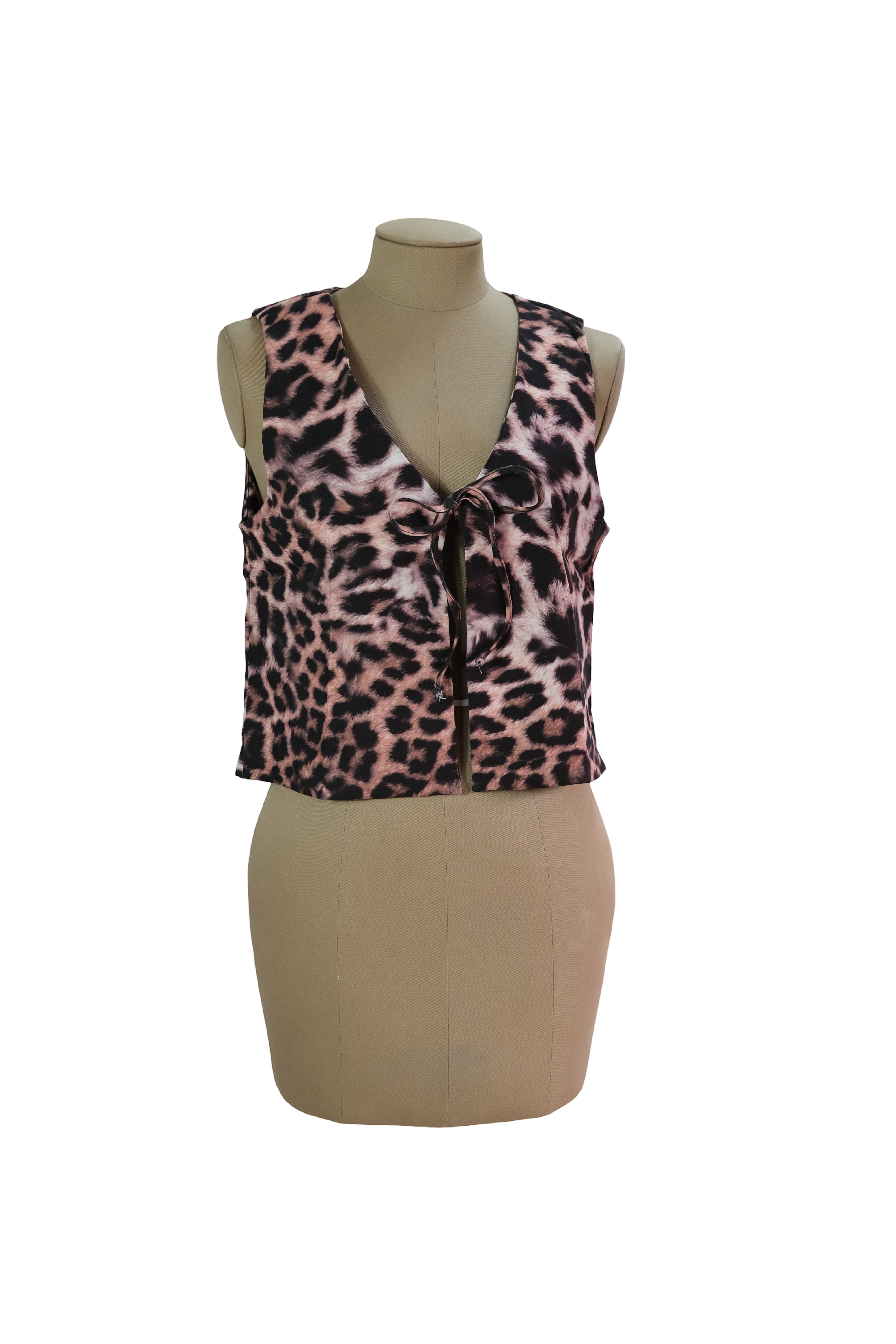 Chaleco Animal Print Café Oscuro