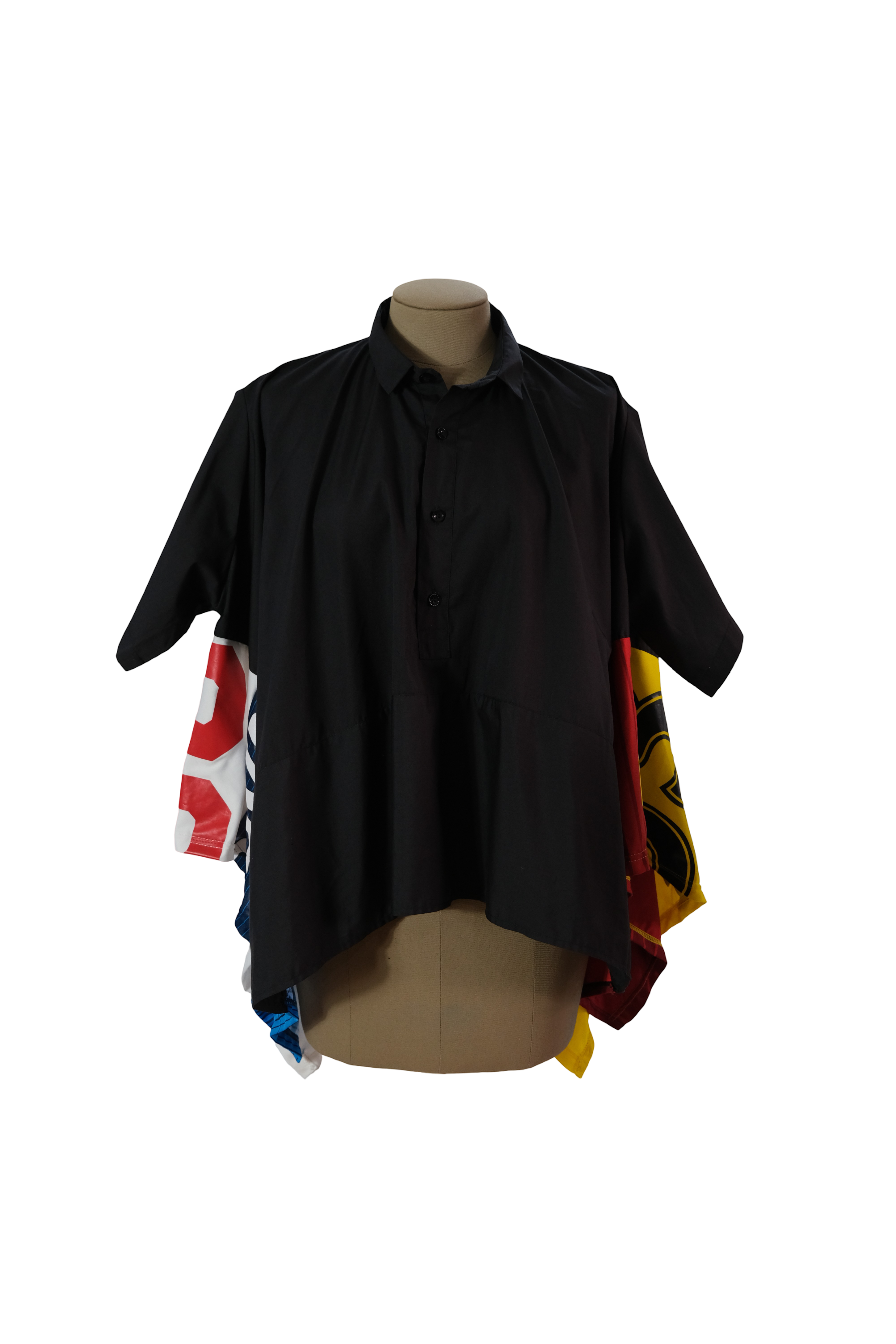 Camisa Amplia Negro Multicolor Deportivo