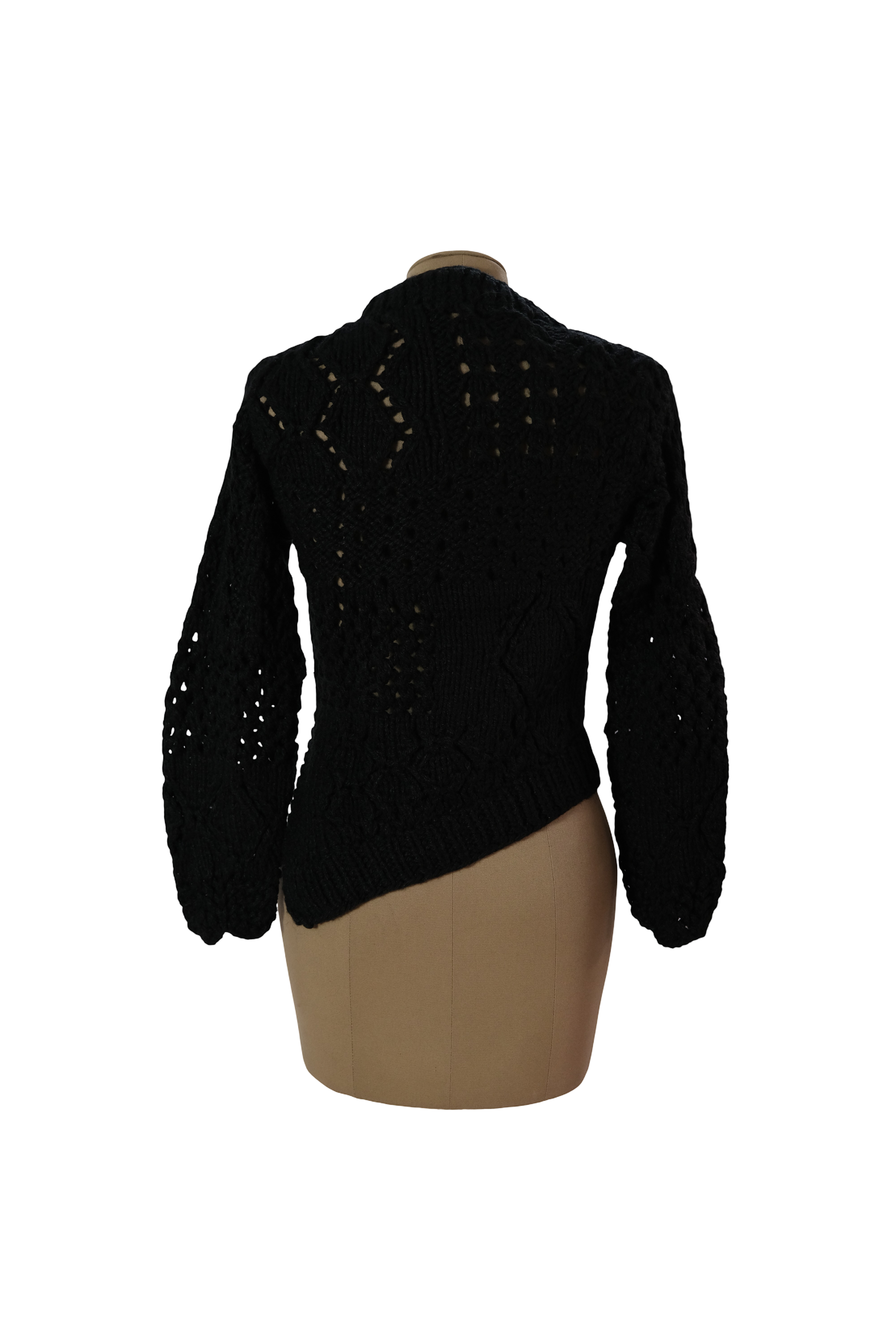 Saco Negro Tejido A Mano Lana