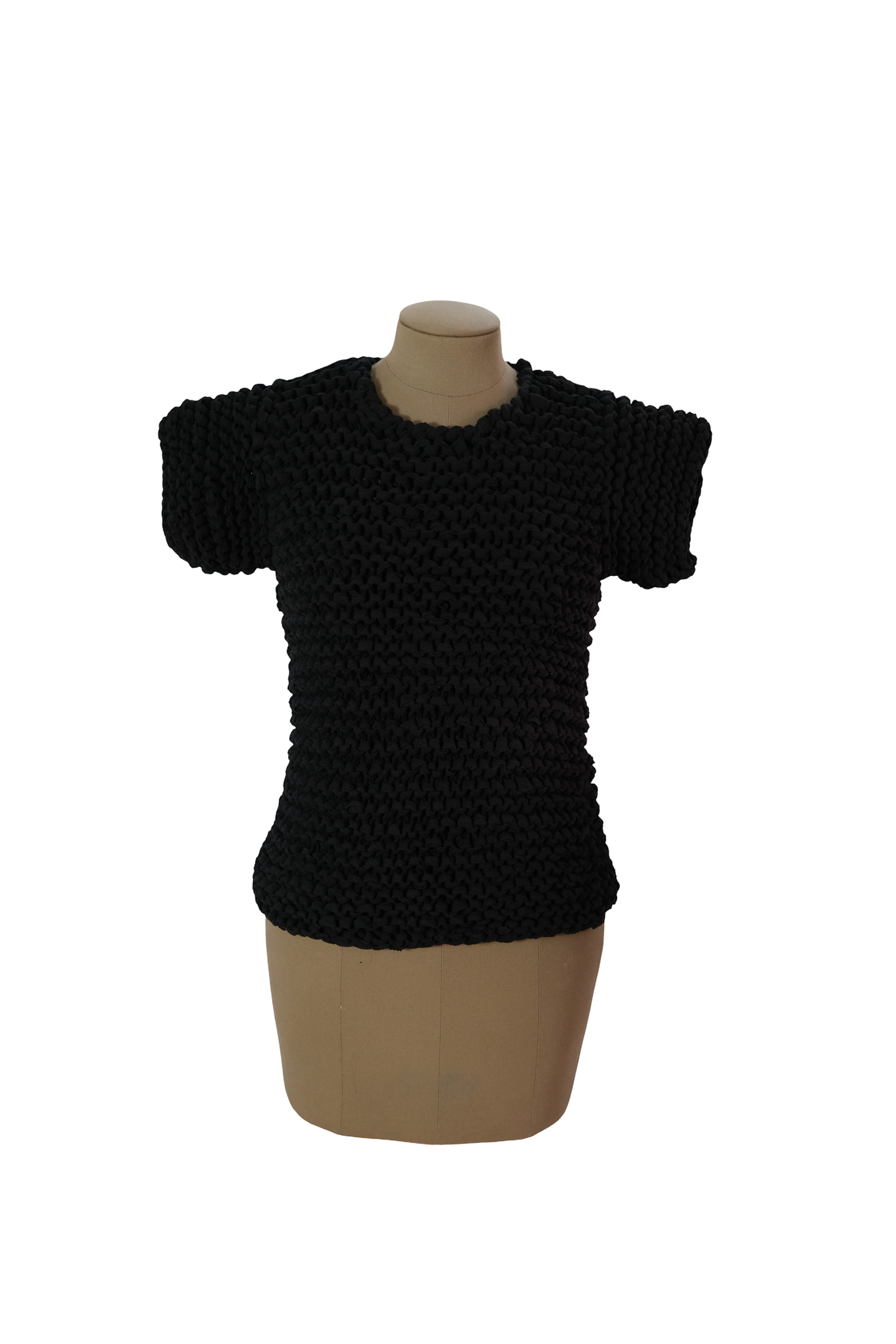 Camiseta Negra Crochet En Trapillo
