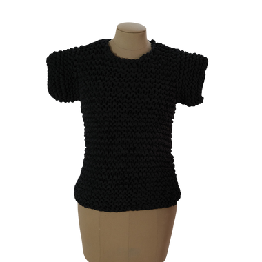 Camiseta Negra Crochet En Trapillo