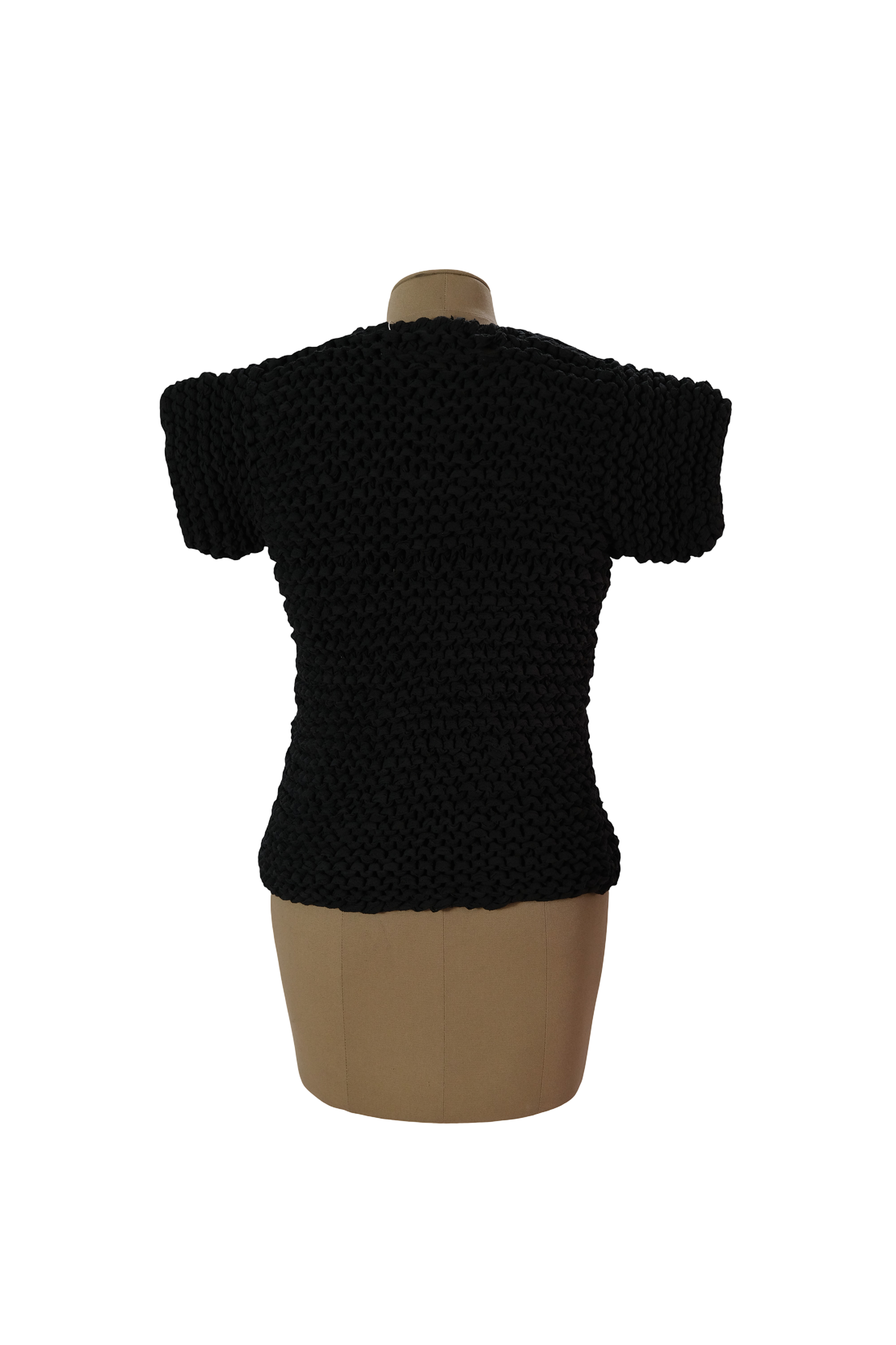 Camiseta Negra Crochet En Trapillo