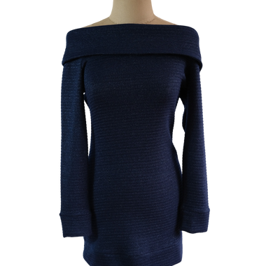 Vestido Brillante Azúl Oscuro