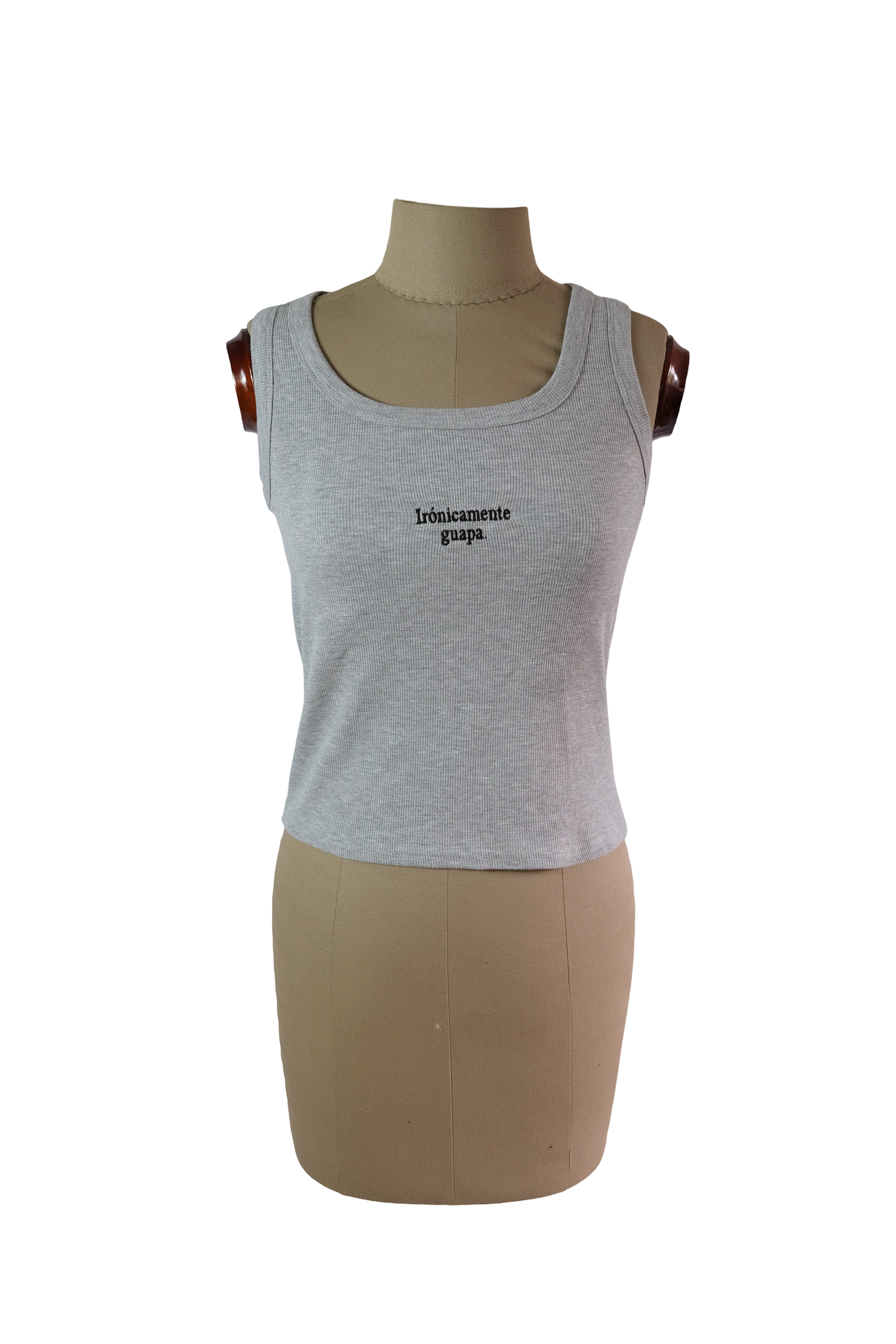 Tank Top Gris Claro Ironicamente Guapa