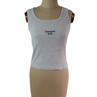 Tank Top Gris Claro Ironicamente Guapa