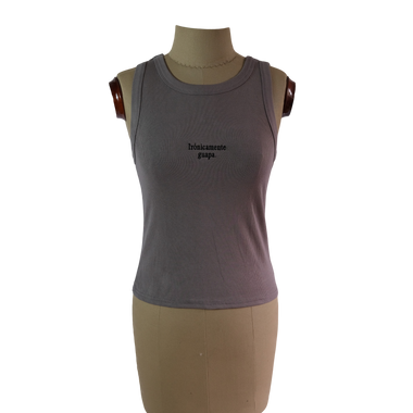 Tank Top Gris Oscuro Ironicamente Guapa