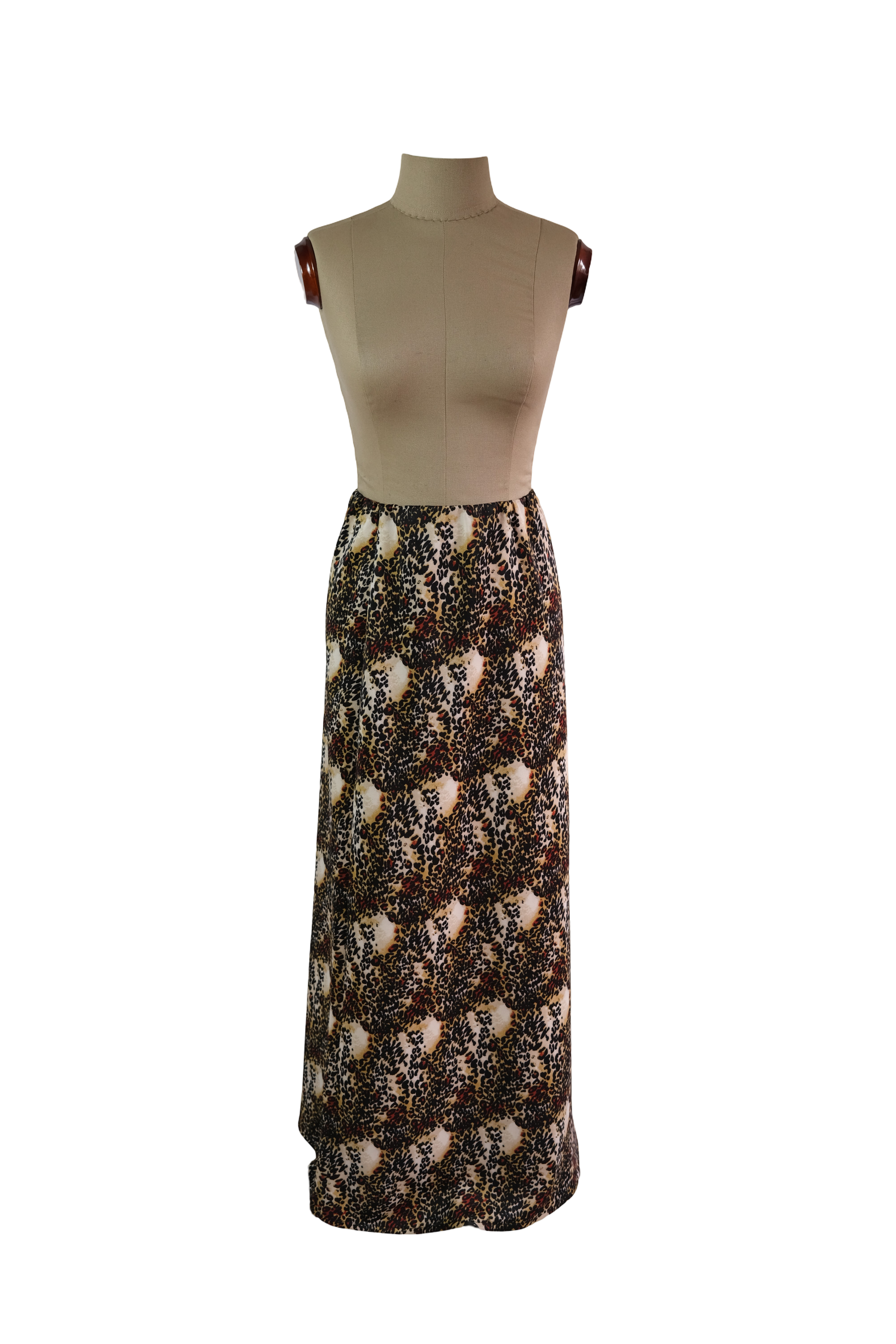 Falda Larga Animal Print Beige