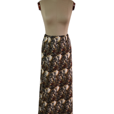 Falda Larga Animal Print Beige