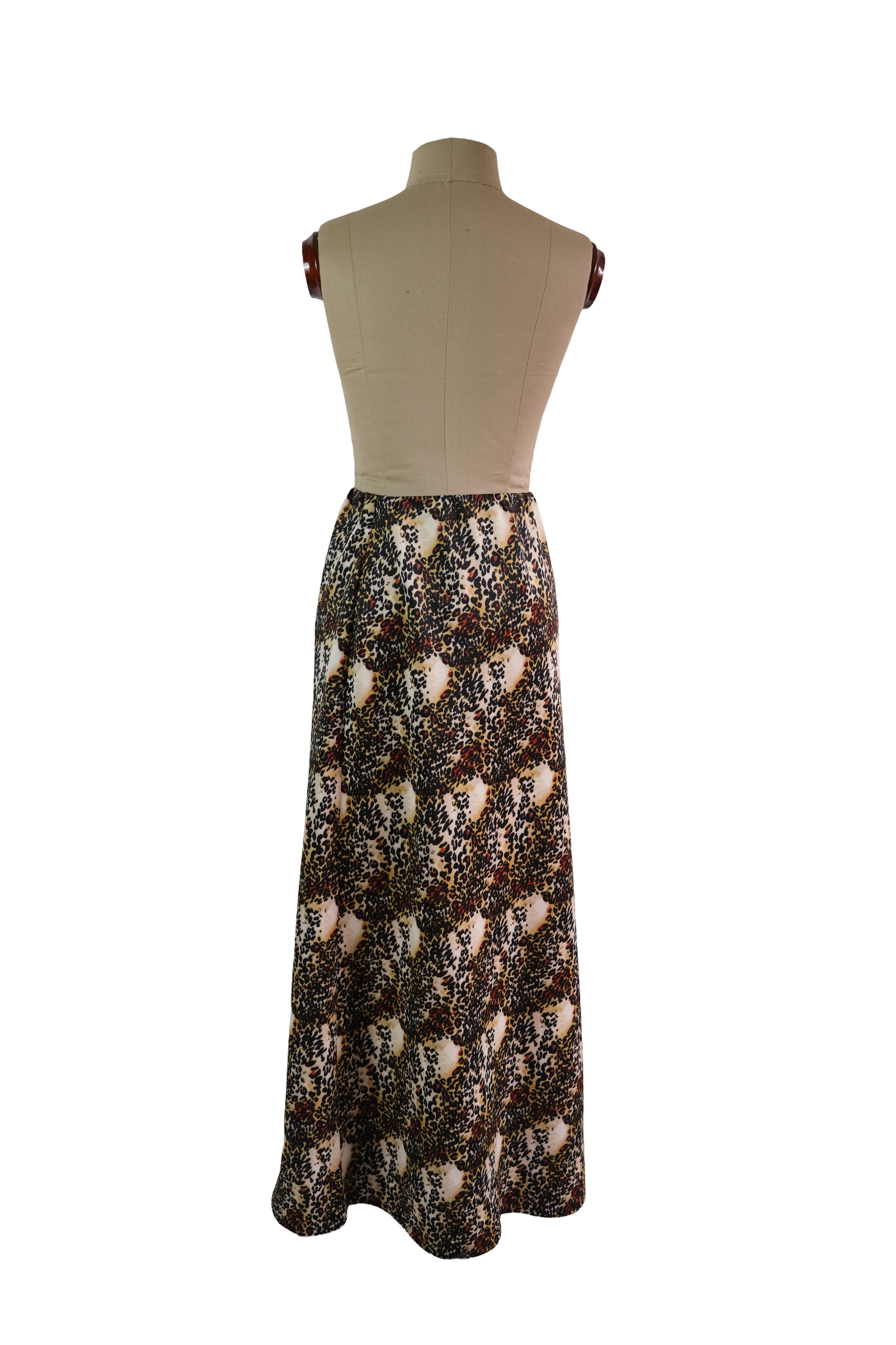 Falda Larga Animal Print Beige