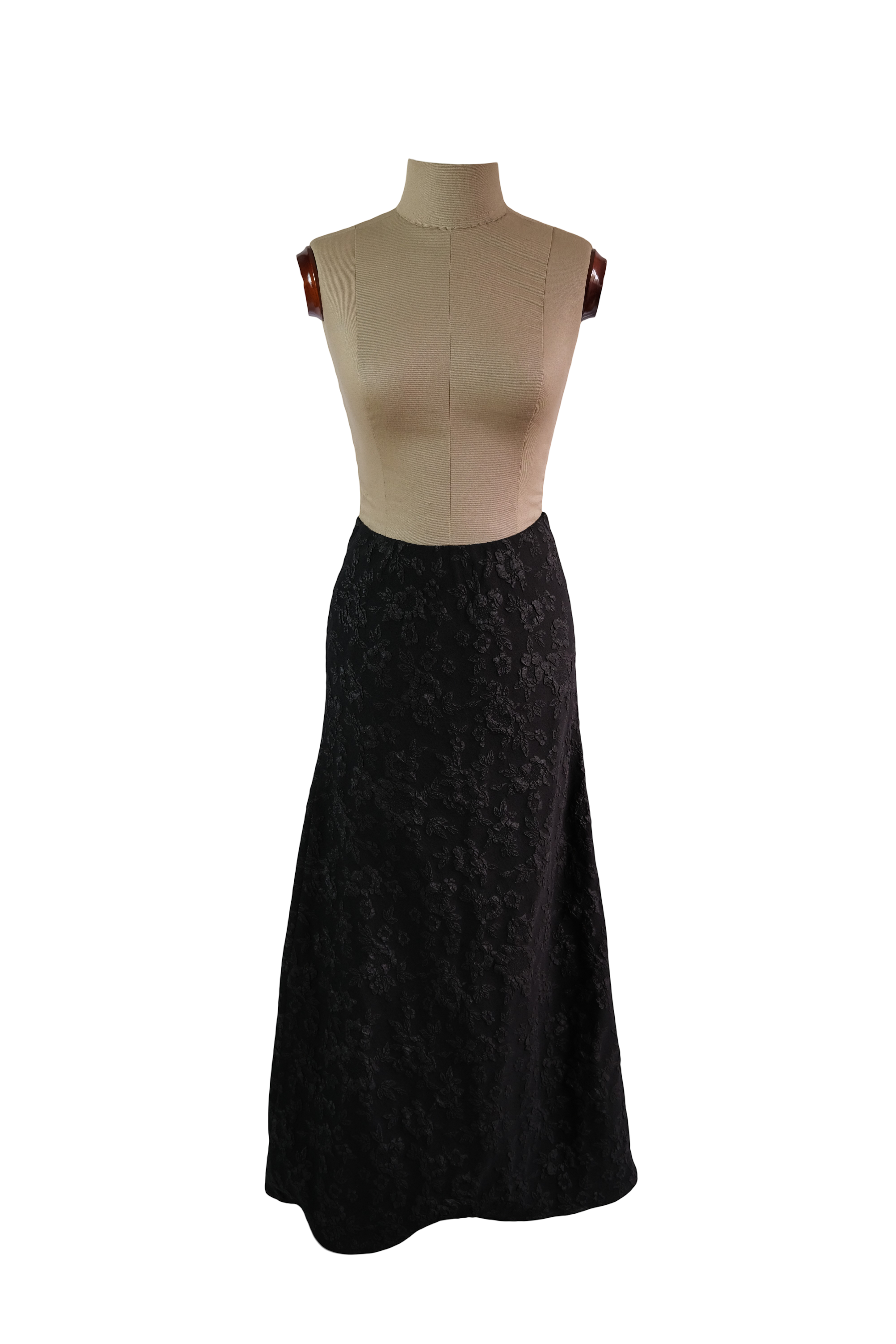 Falda Larga Brocada Negra