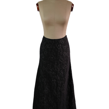 Falda Larga Brocada Negra