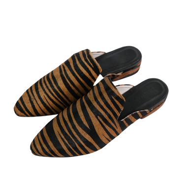 Suecos Cuero Cebra Café